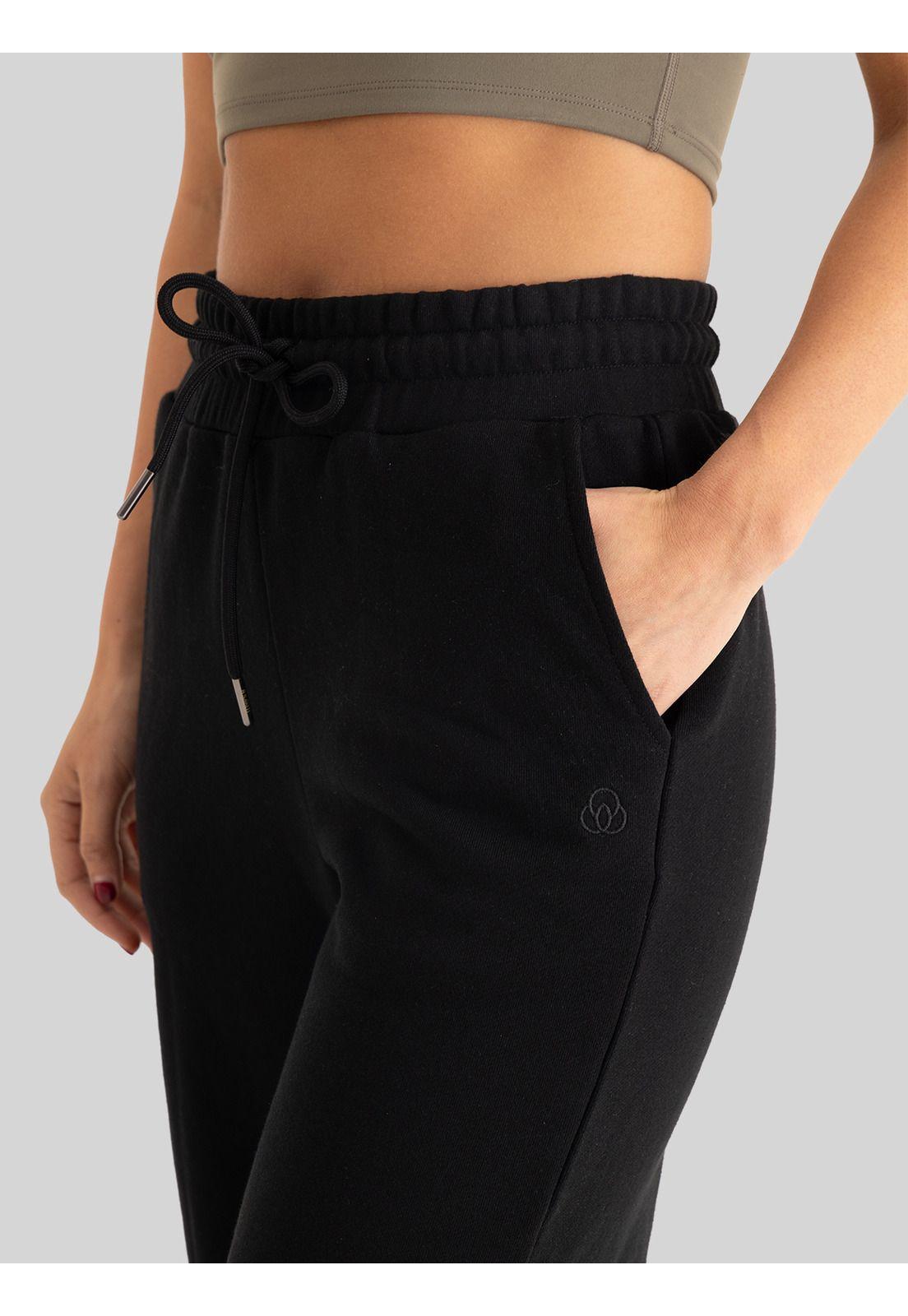 Pantalón Buzo Mujer Palazzo Negro-4