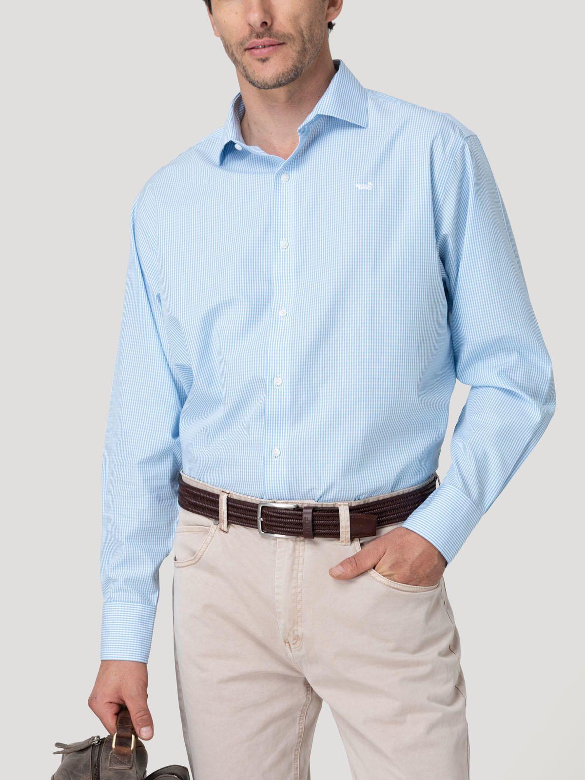 Camisa Cuello Italiano Hombre Wf Pc Celeste-6