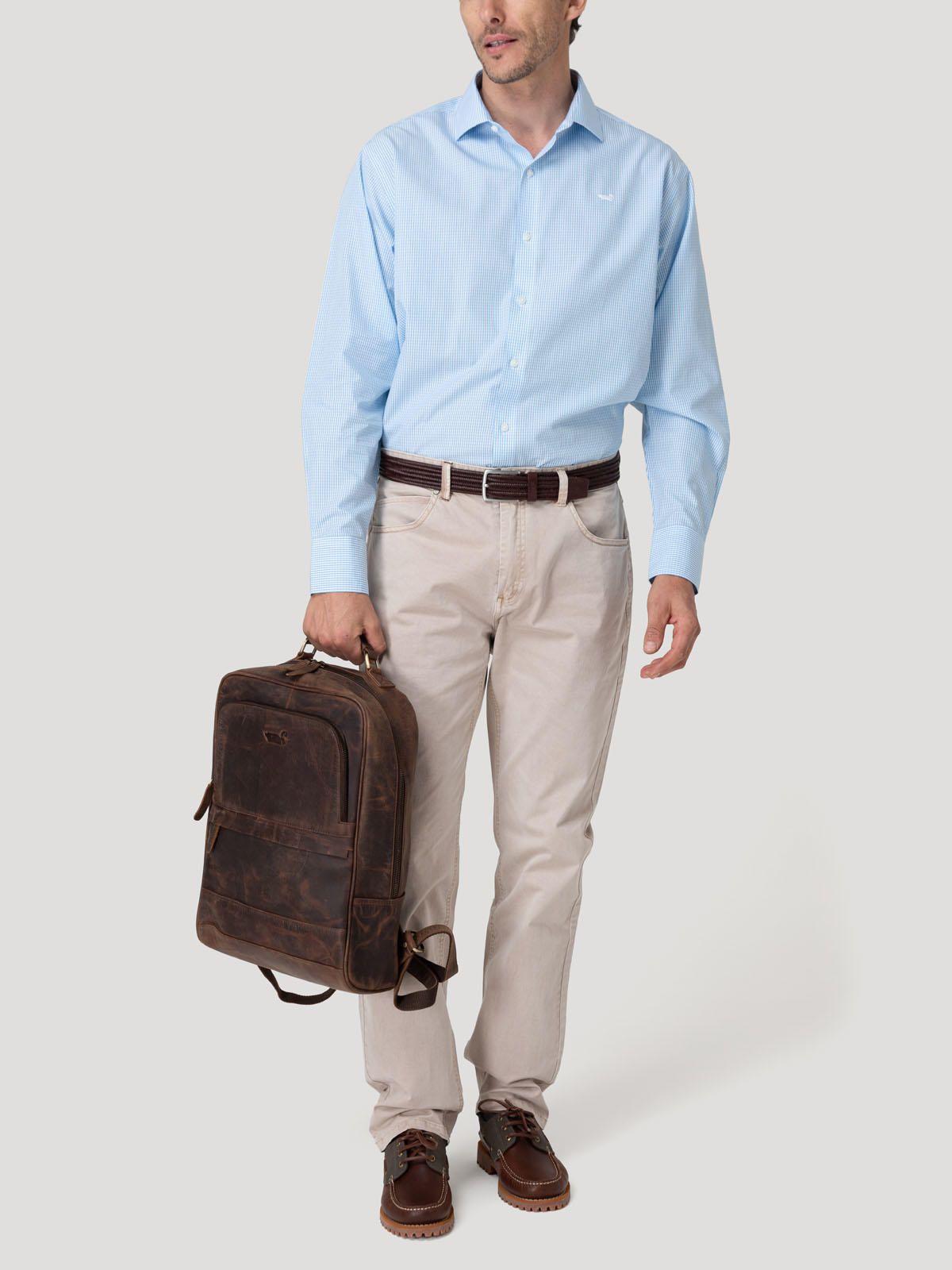 Camisa Cuello Italiano Hombre Wf Pc Celeste-9