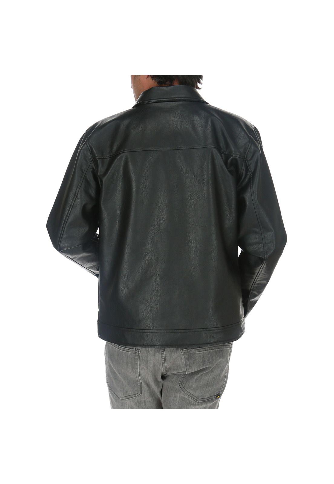 Chaqueta Hombre Foundation Faux Leather Negro-2