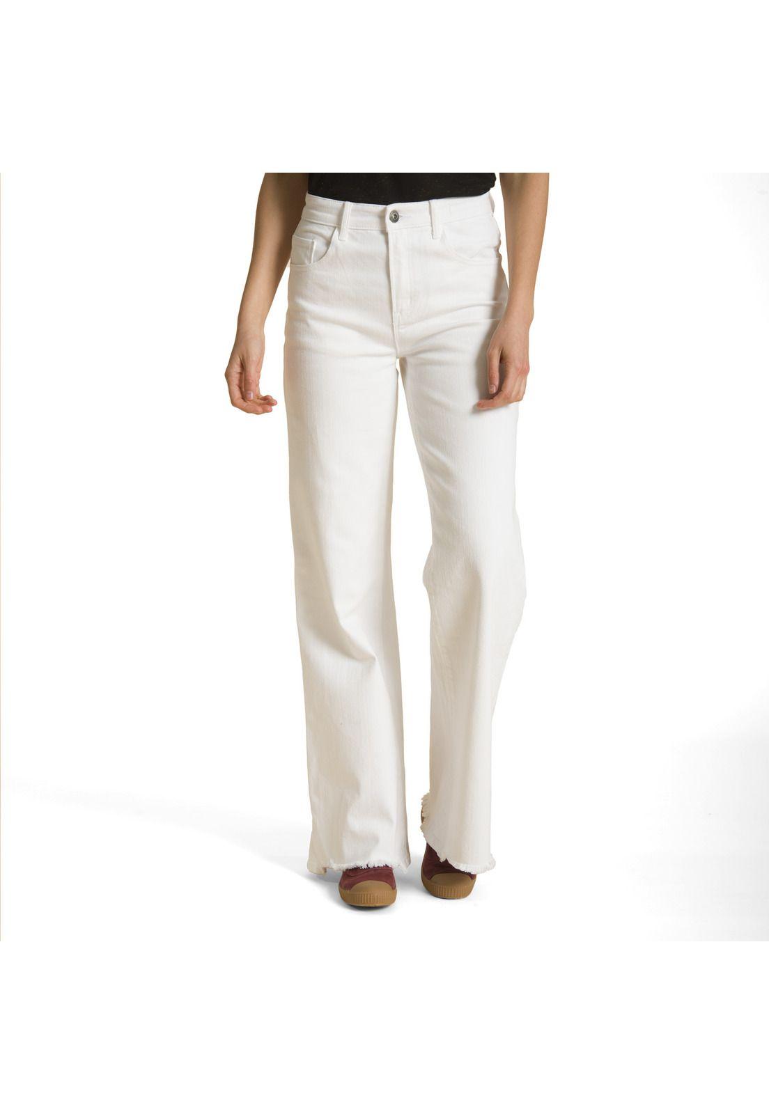 Jeans Wide Ane Blanco Mujer-0