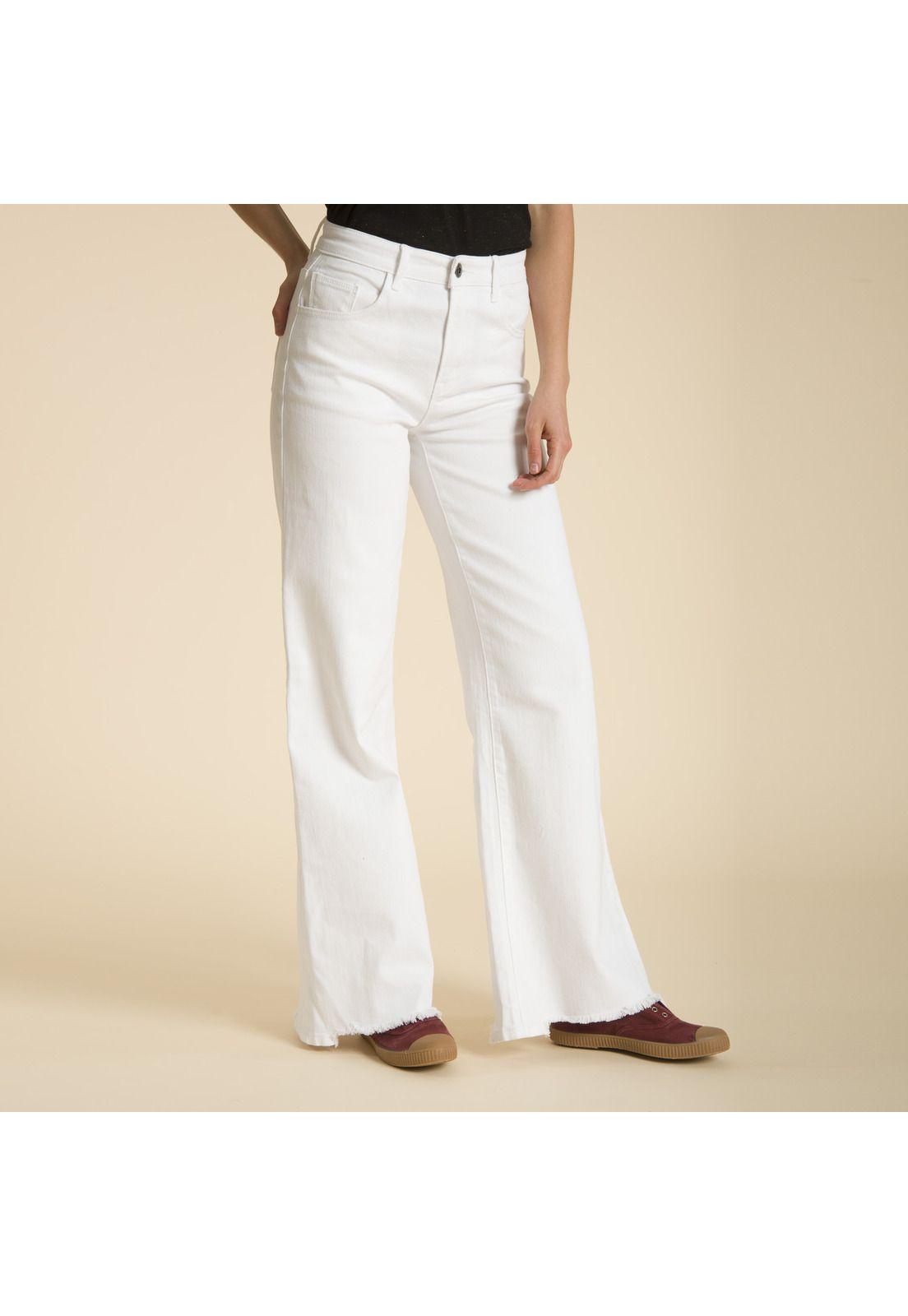 Jeans Wide Ane Blanco Mujer-1