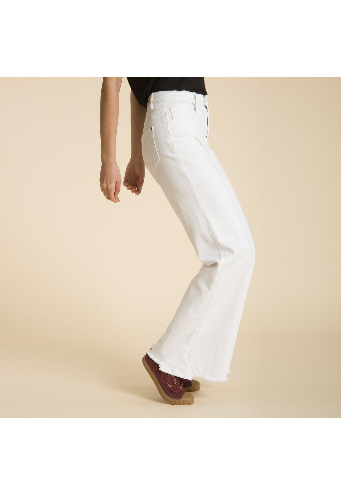 Jeans Wide Ane Blanco Mujer-2