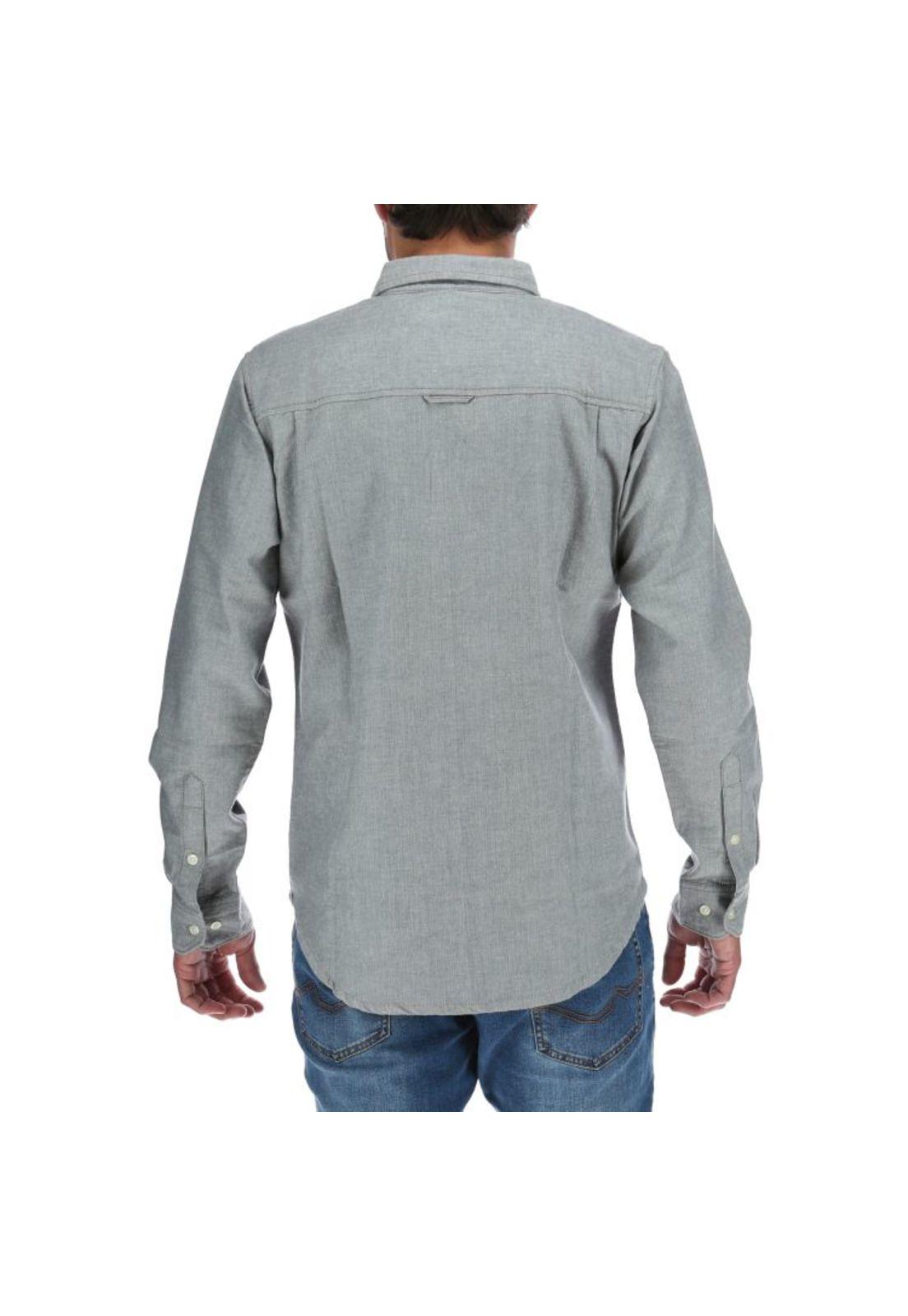 Camisa Ml Hombre Minimal Oxford L/S Shirt Gris-2