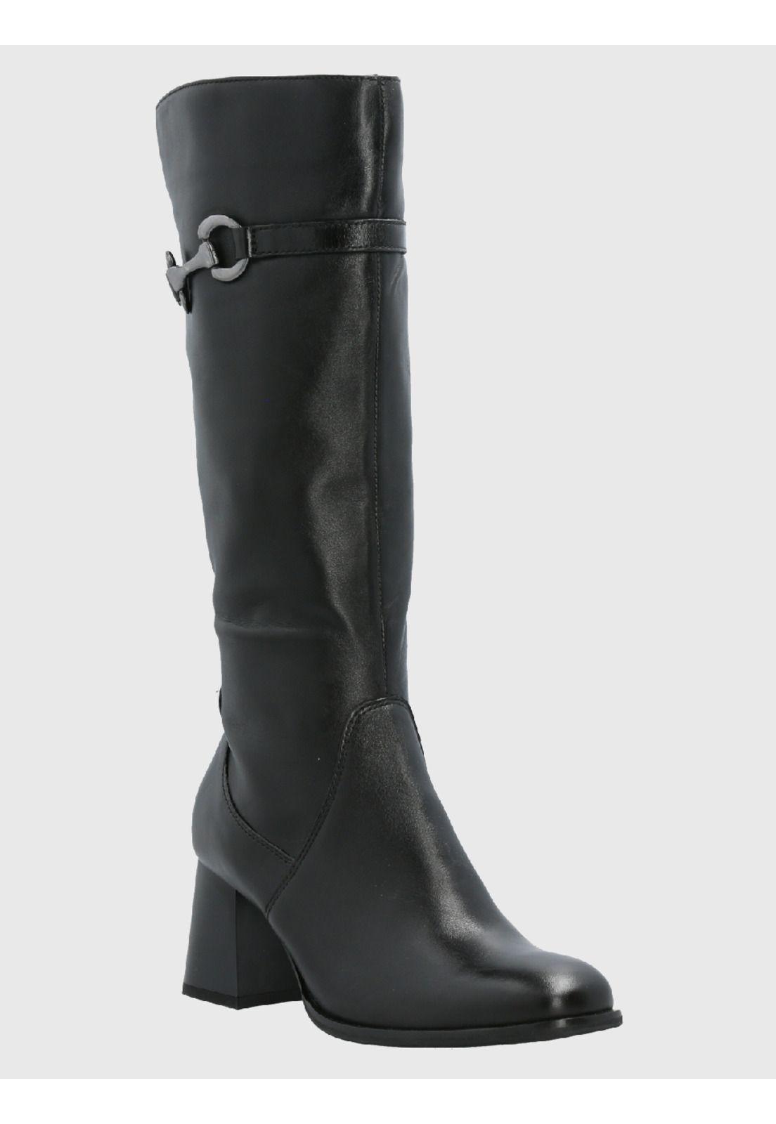 Bota Cuero Mujer Cladia Negro-0