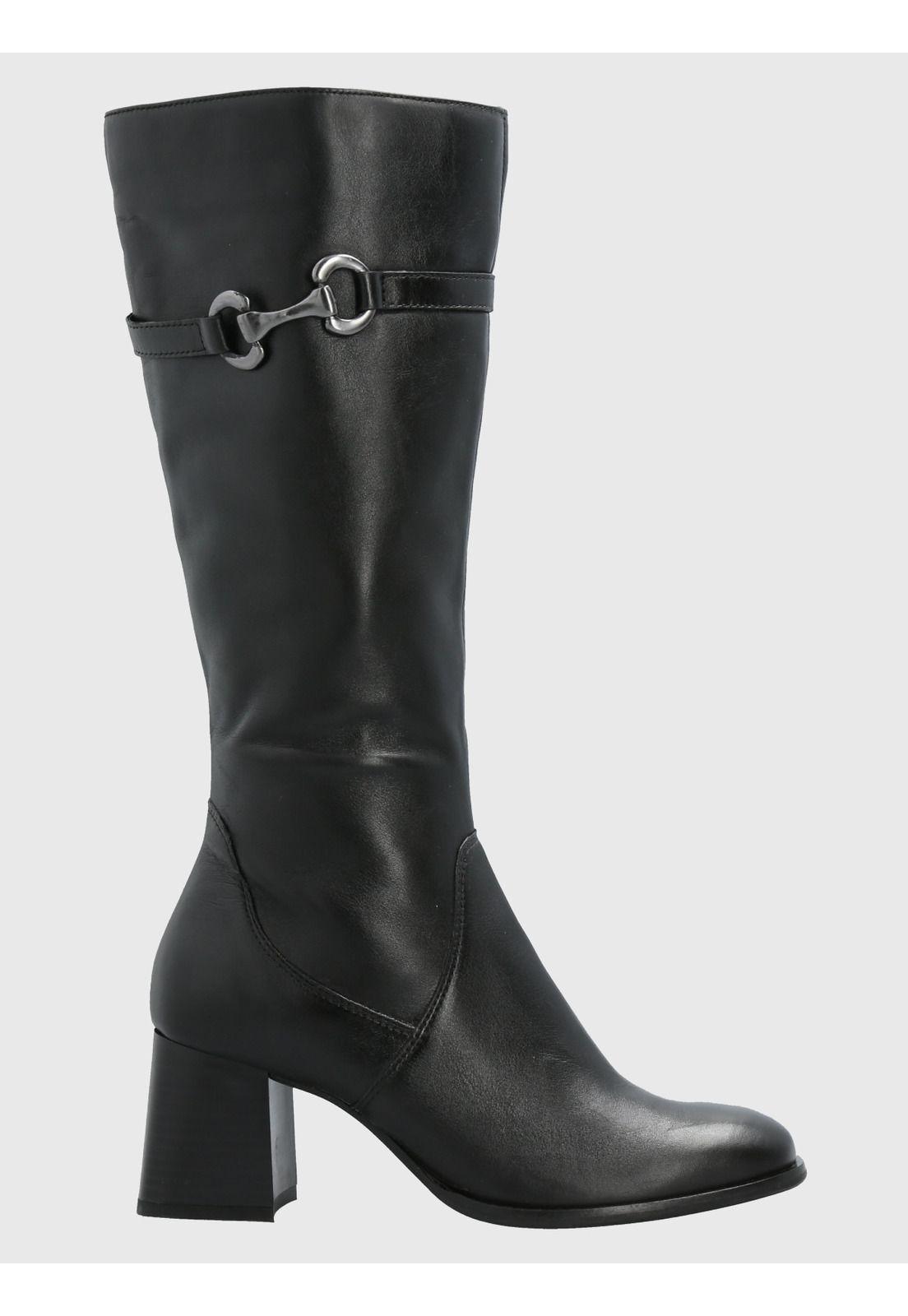Bota Cuero Mujer Cladia Negro-1