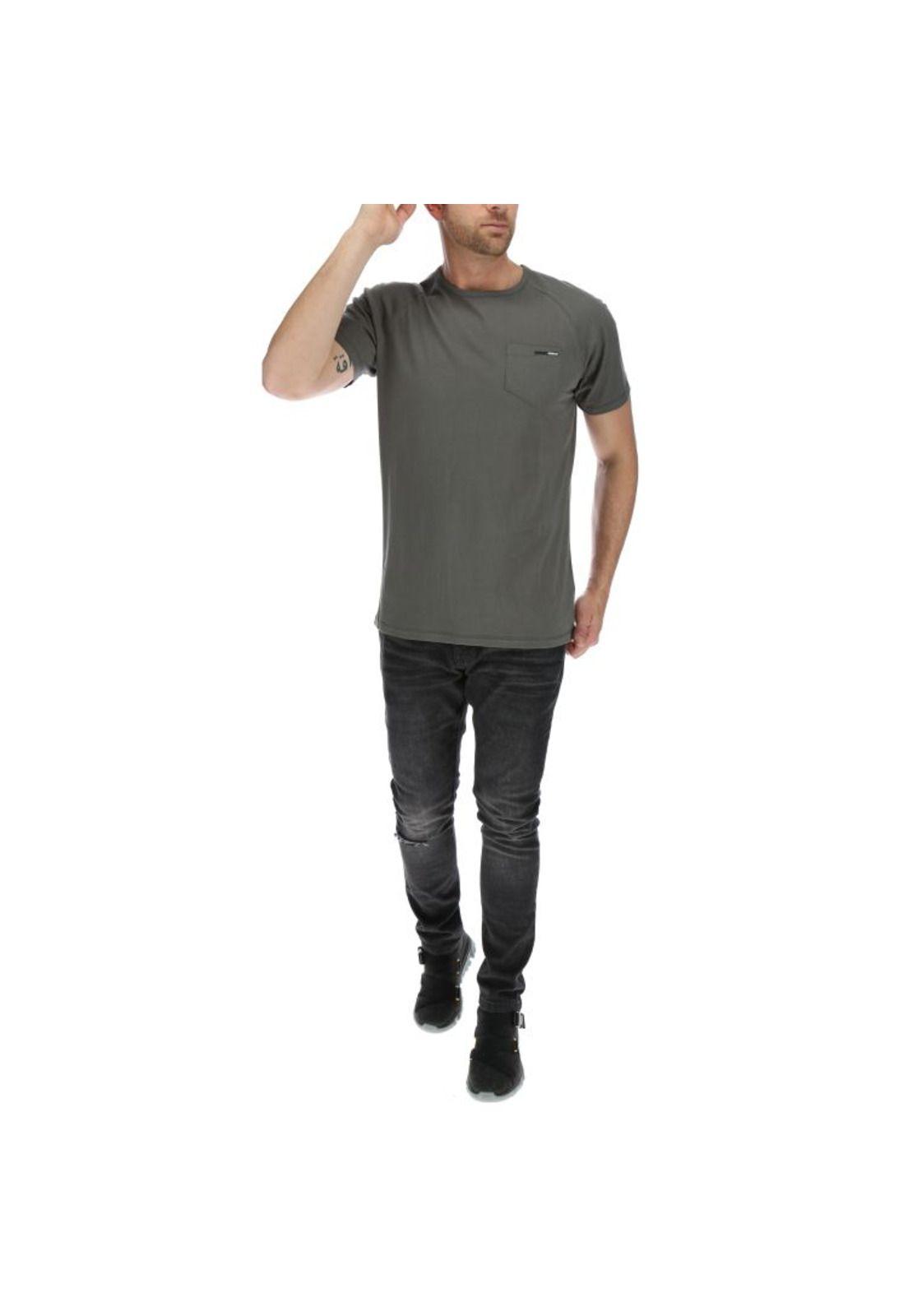 Polera Mc Hombre Contech Logo Tee Grafito-4