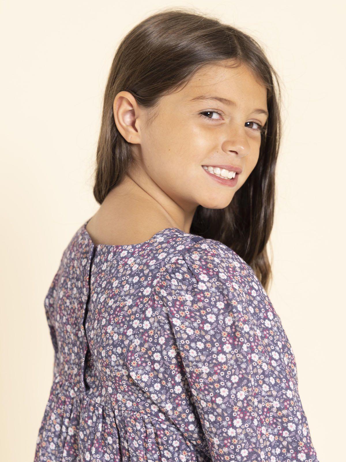 Blusa Manga Larga Amapola Niña Azul-4