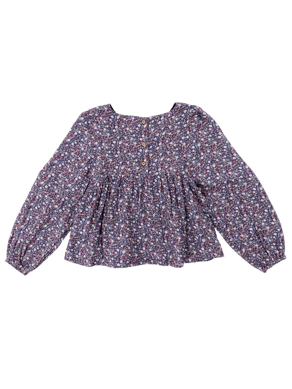Blusa Manga Larga Amapola Niña Azul-5