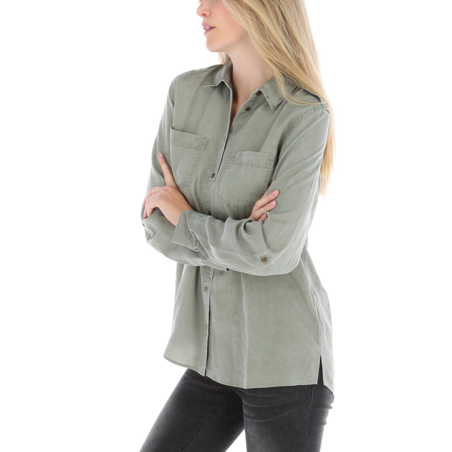 Blusa Mujer Tencel Verde Claro-2