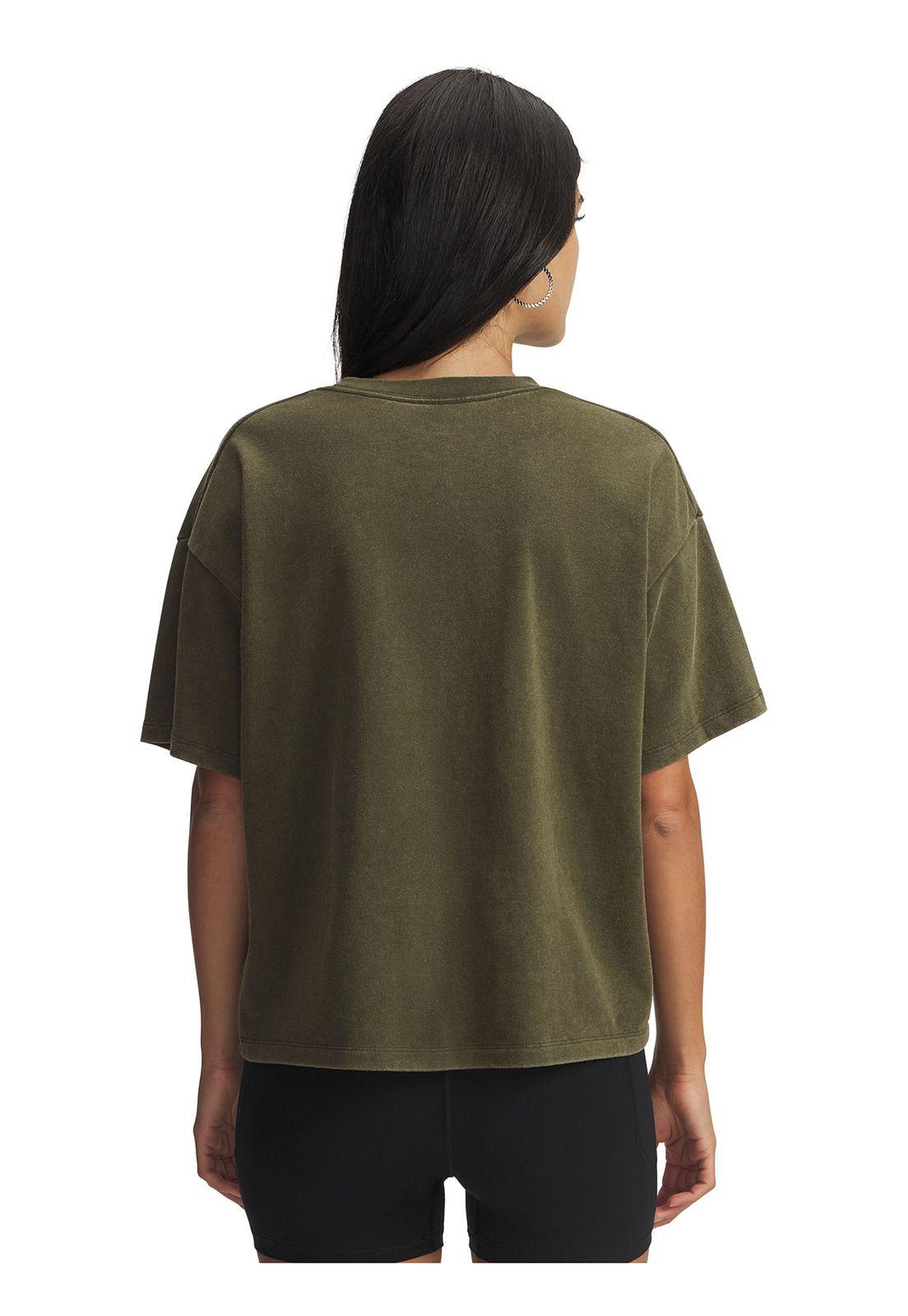 Polera Manga Corta Lifestyle  mujer  Boxy Wash HW verde -1