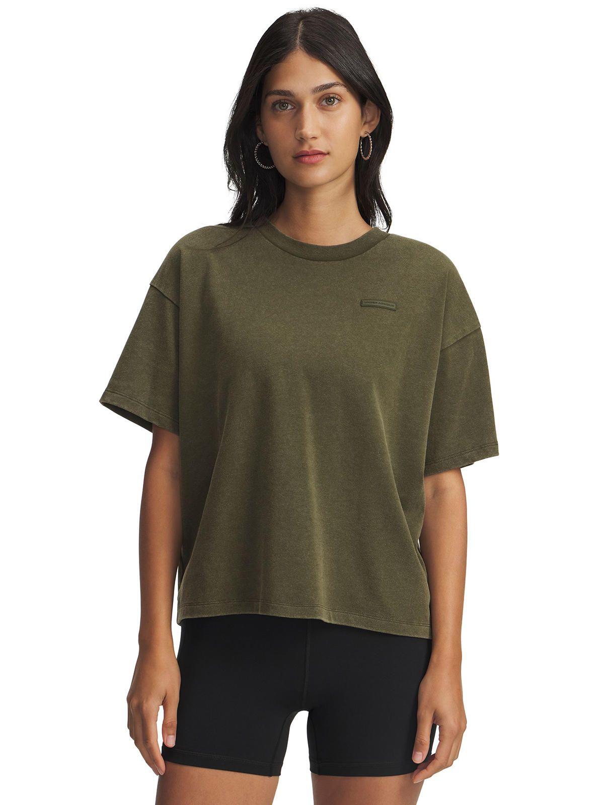 Polera Manga Corta Lifestyle  mujer  Boxy Wash HW verde -0
