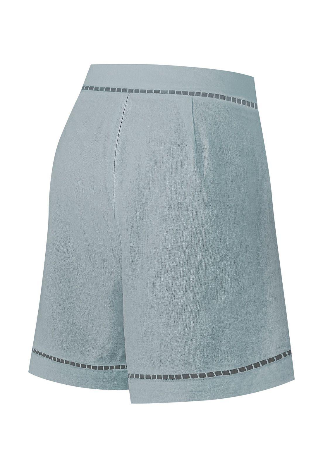 Short Lino Orgánico Mujer Andes Gris -1