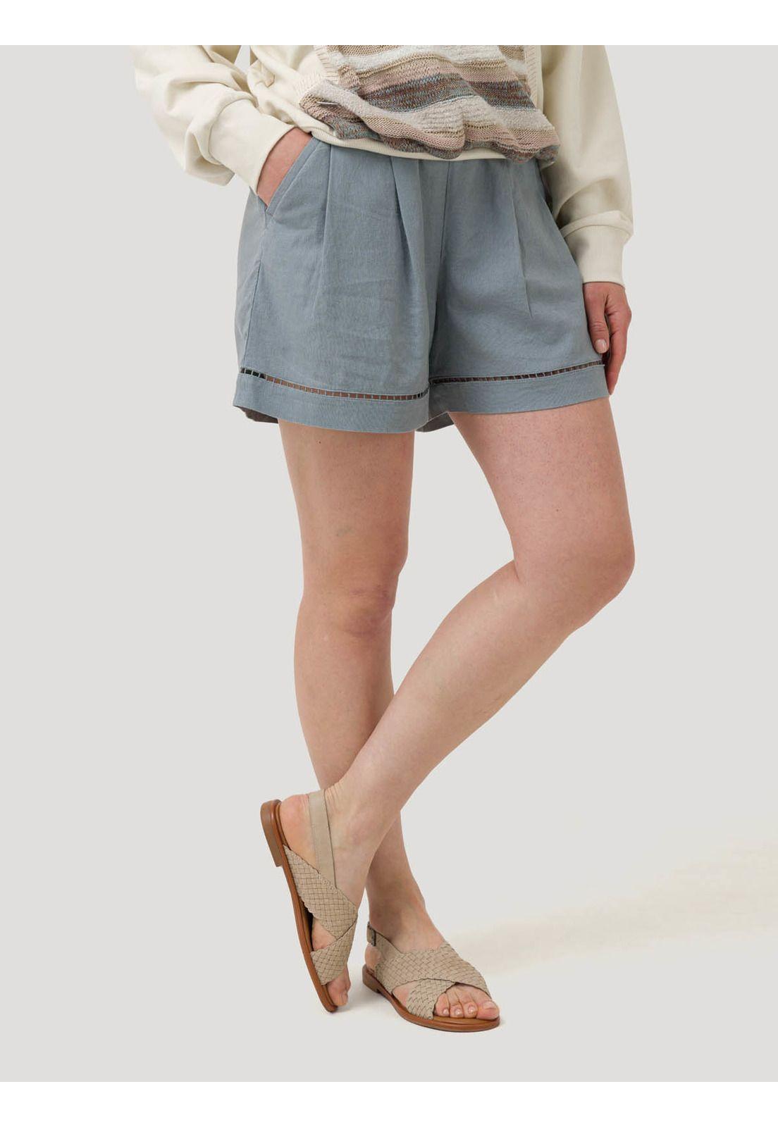Short Lino Orgánico Mujer Andes Gris -4