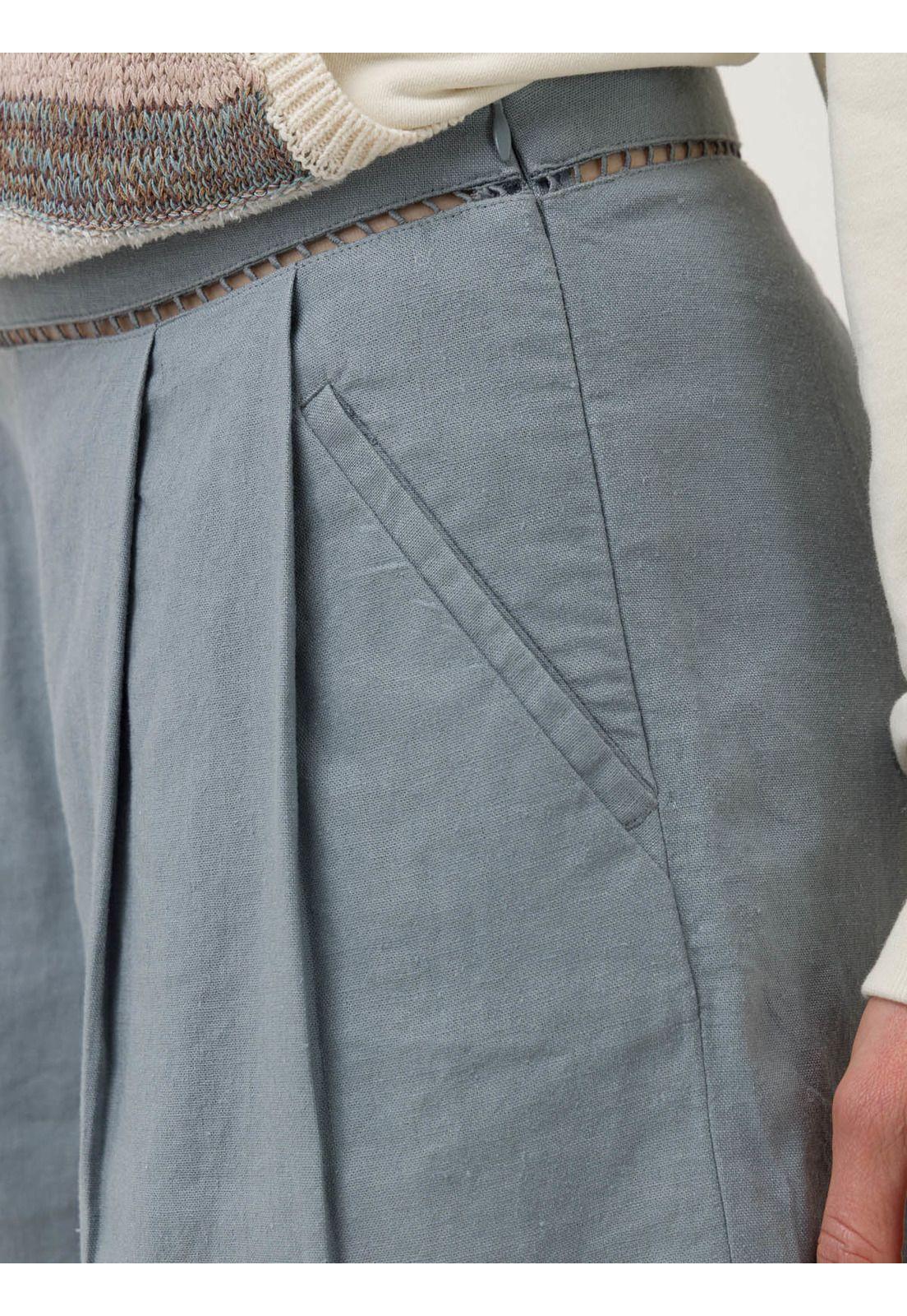 Short Lino Orgánico Mujer Andes Gris -6