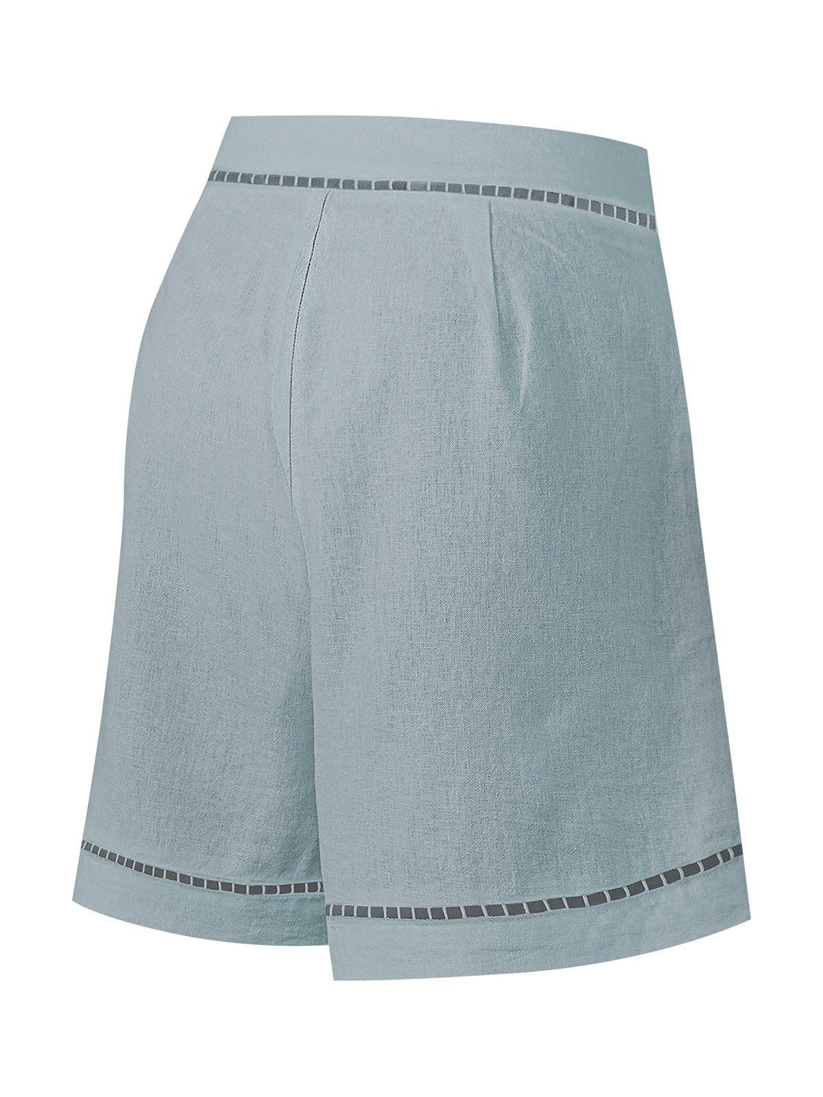 Short Lino Orgánico Mujer Andes Gris -1