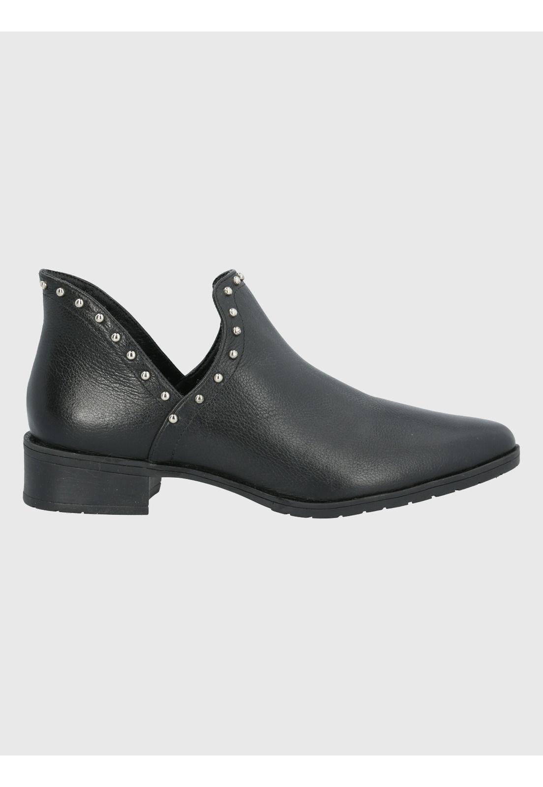 Botín Cuero Negro Mujer Leccia -1