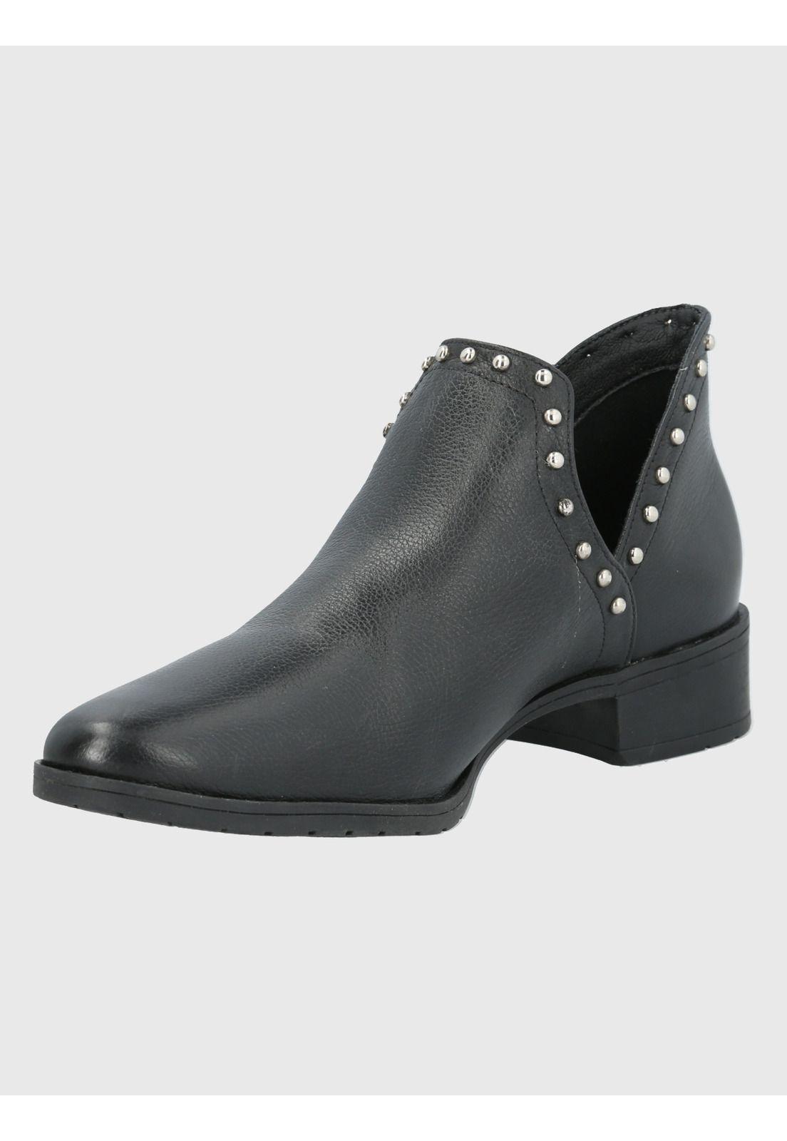 Botín Cuero Negro Mujer Leccia -3