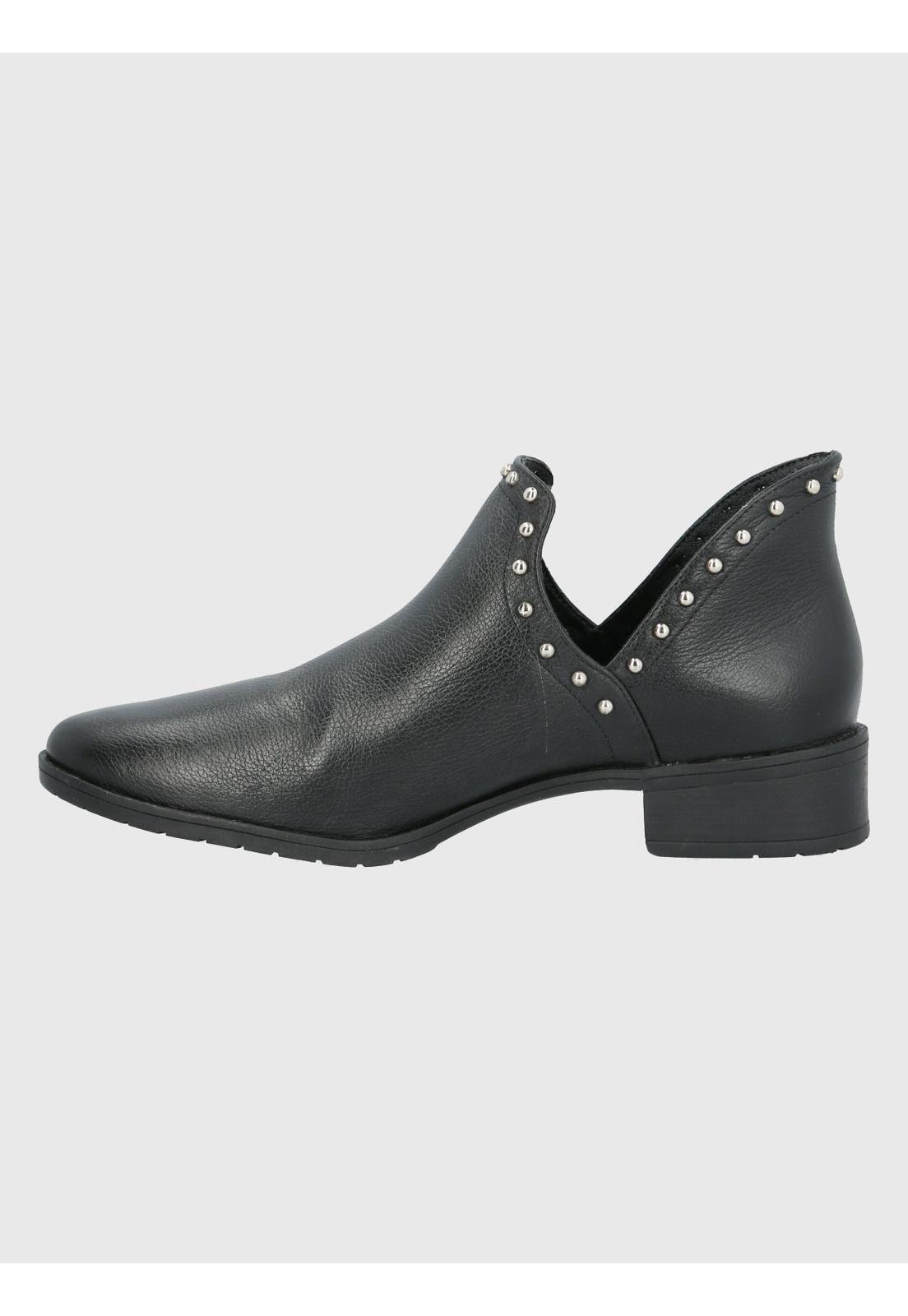 Botín Cuero Negro Mujer Leccia -4