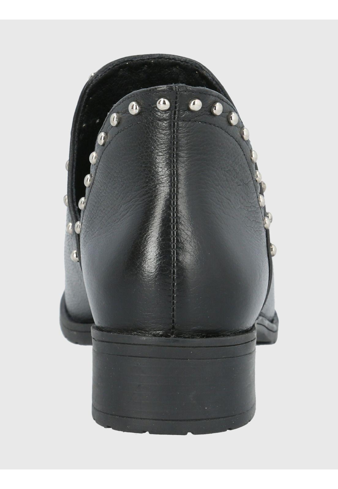 Botín Cuero Negro Mujer Leccia -5