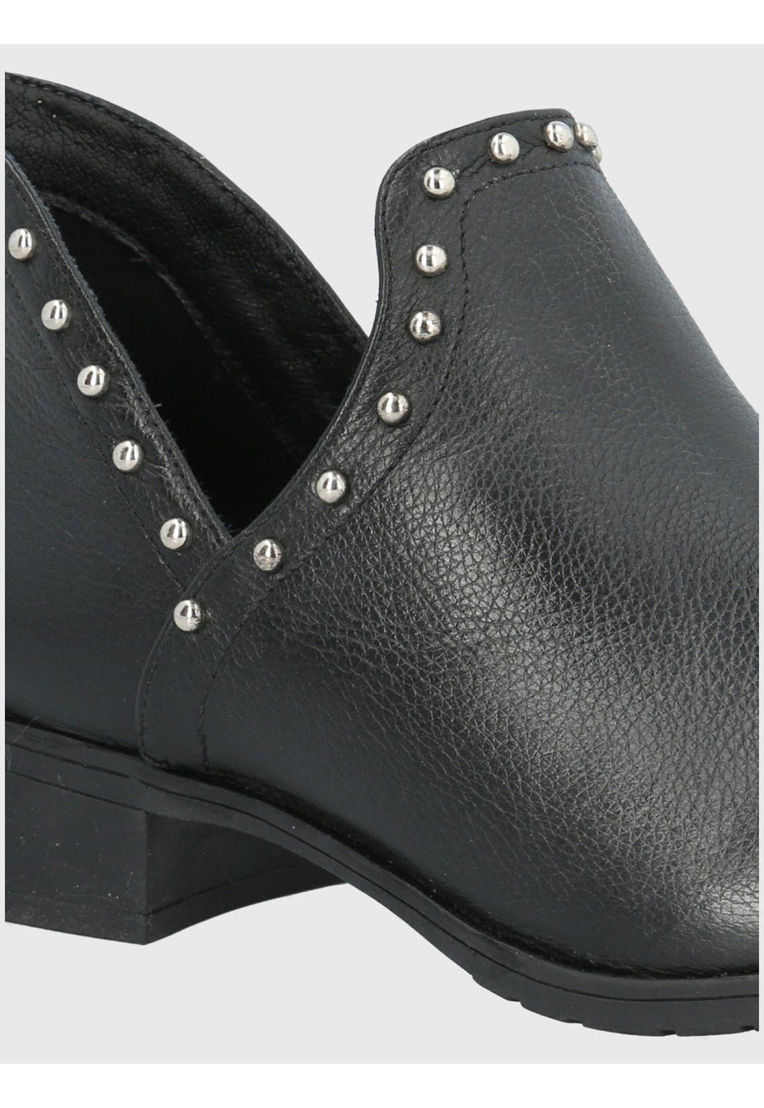 Botín Cuero Negro Mujer Leccia -6