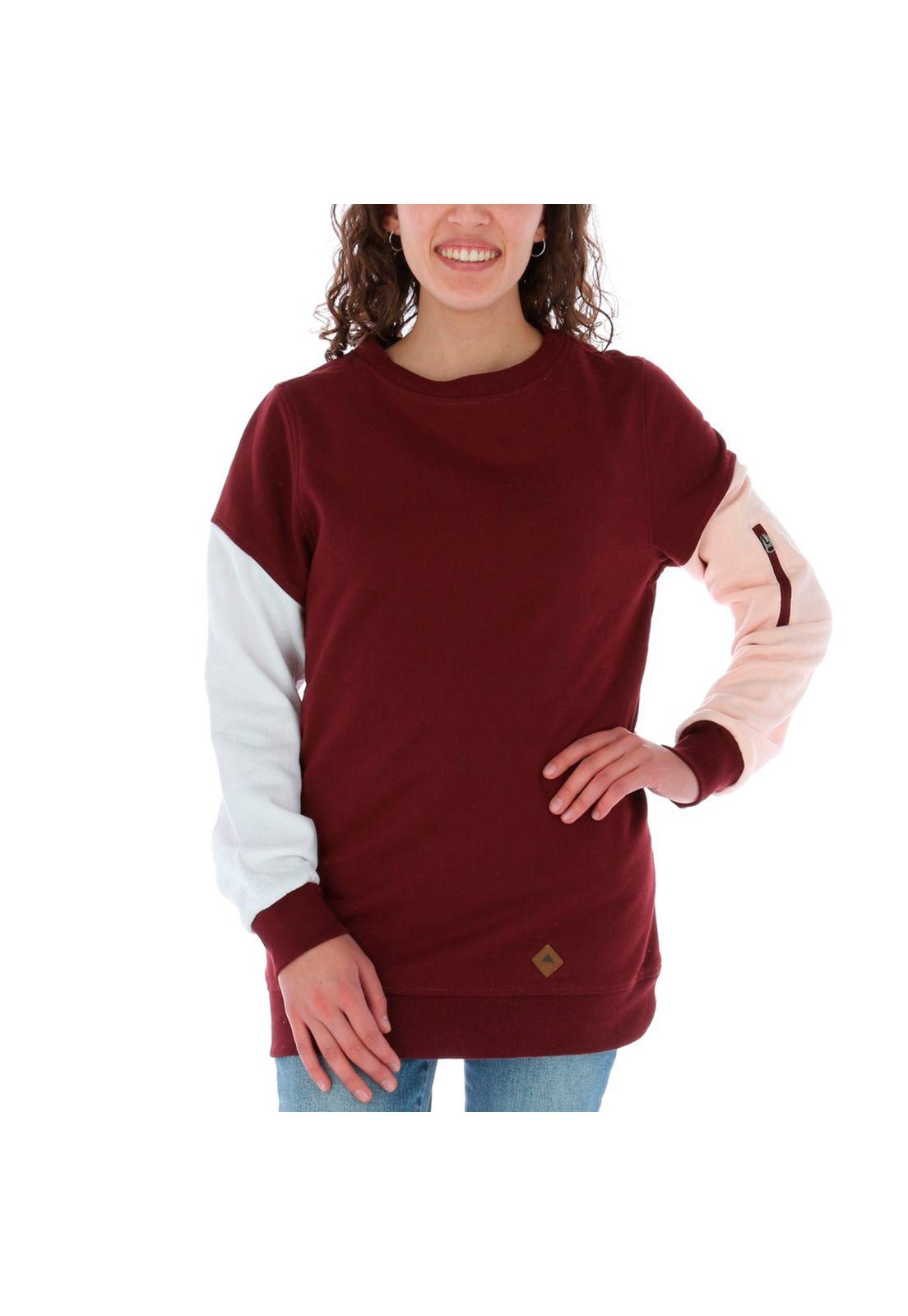 Poleron Cotton/Polyester Mujer Calgary Sweater Burdeo Burton-0