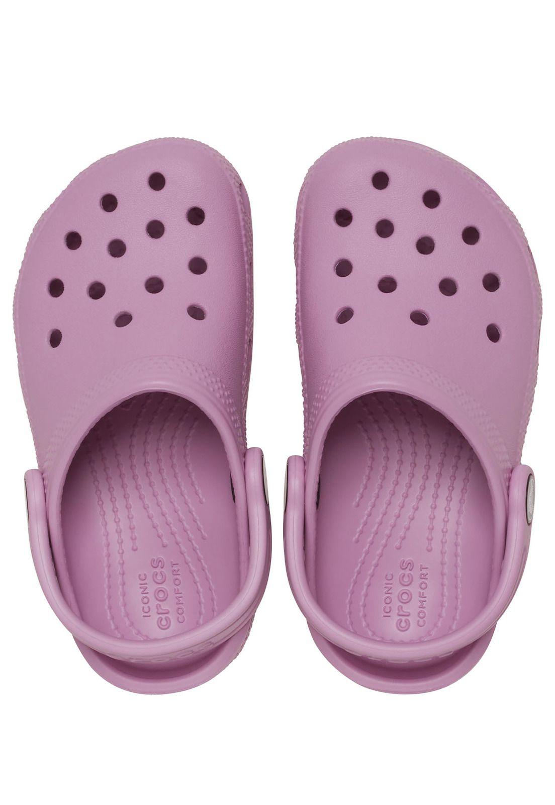 Zueco Crocs Niña Classic Clog Morado-4