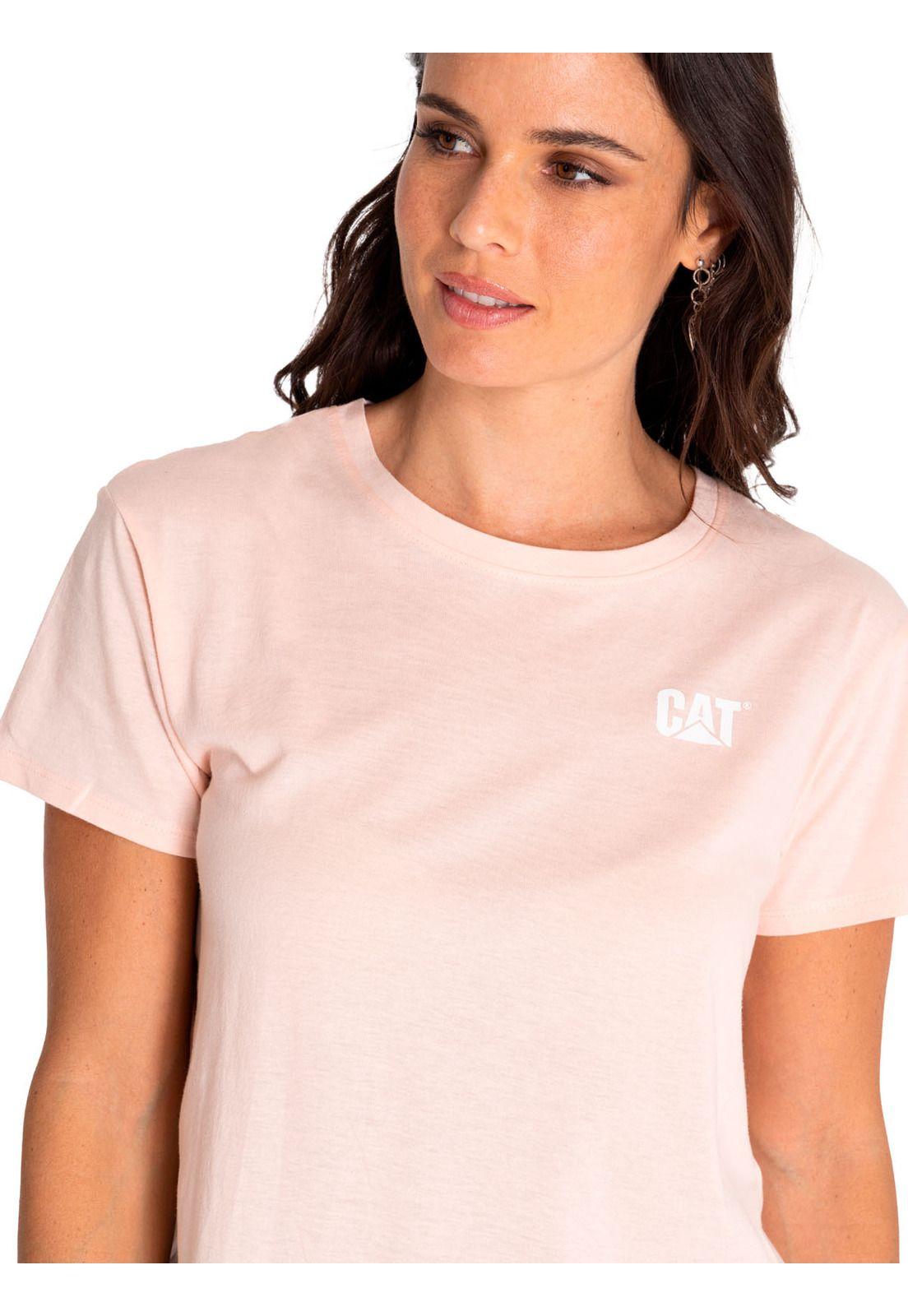Polera Manga Corta Casual Mujer Cat Logo Tee Rosado-4