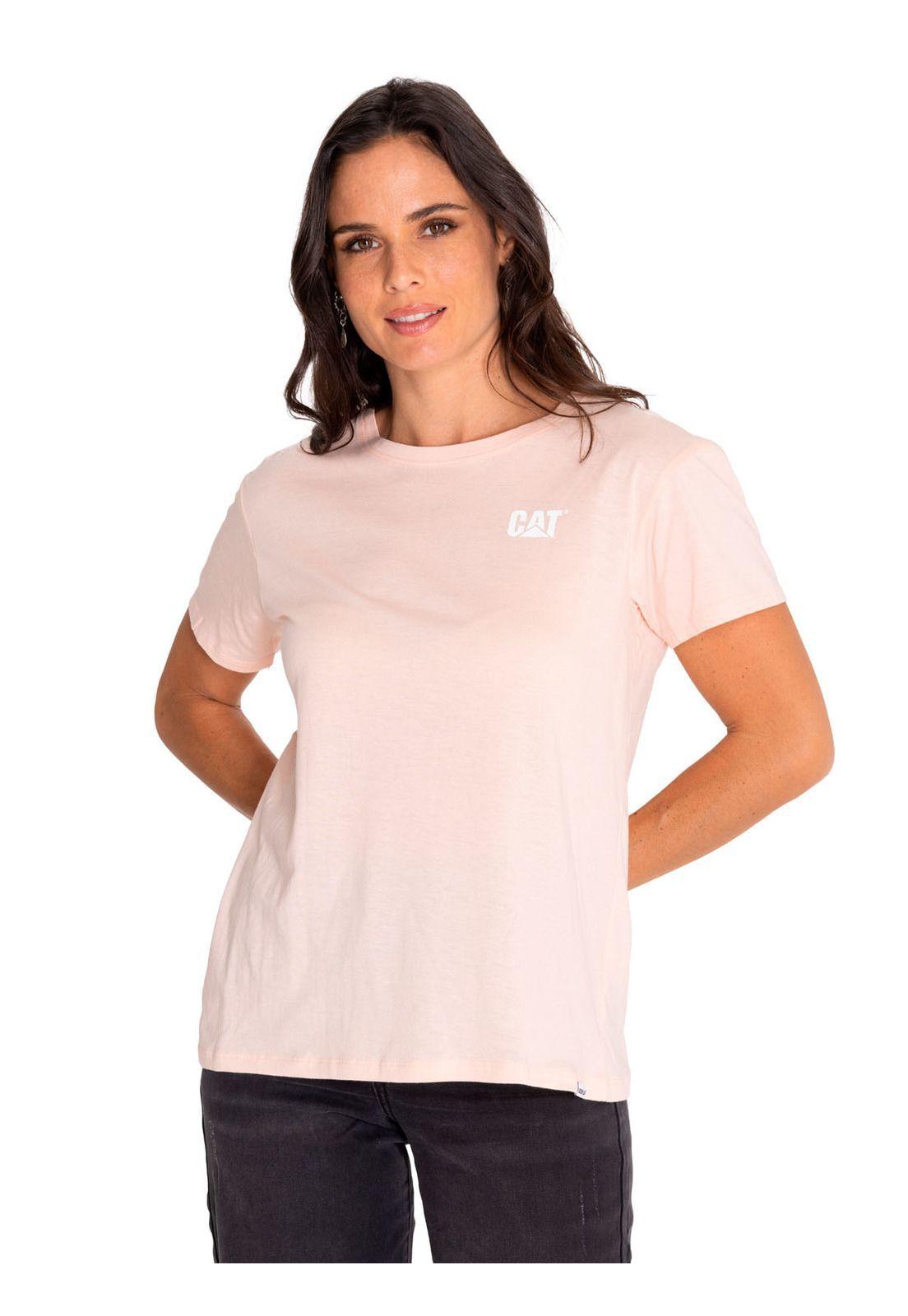 Polera Manga Corta Casual Mujer Cat Logo Tee Rosado-0
