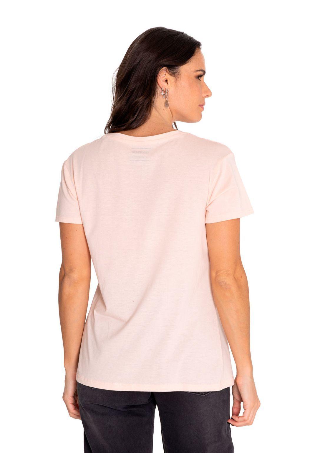 Polera Manga Corta Casual Mujer Cat Logo Tee Rosado-3