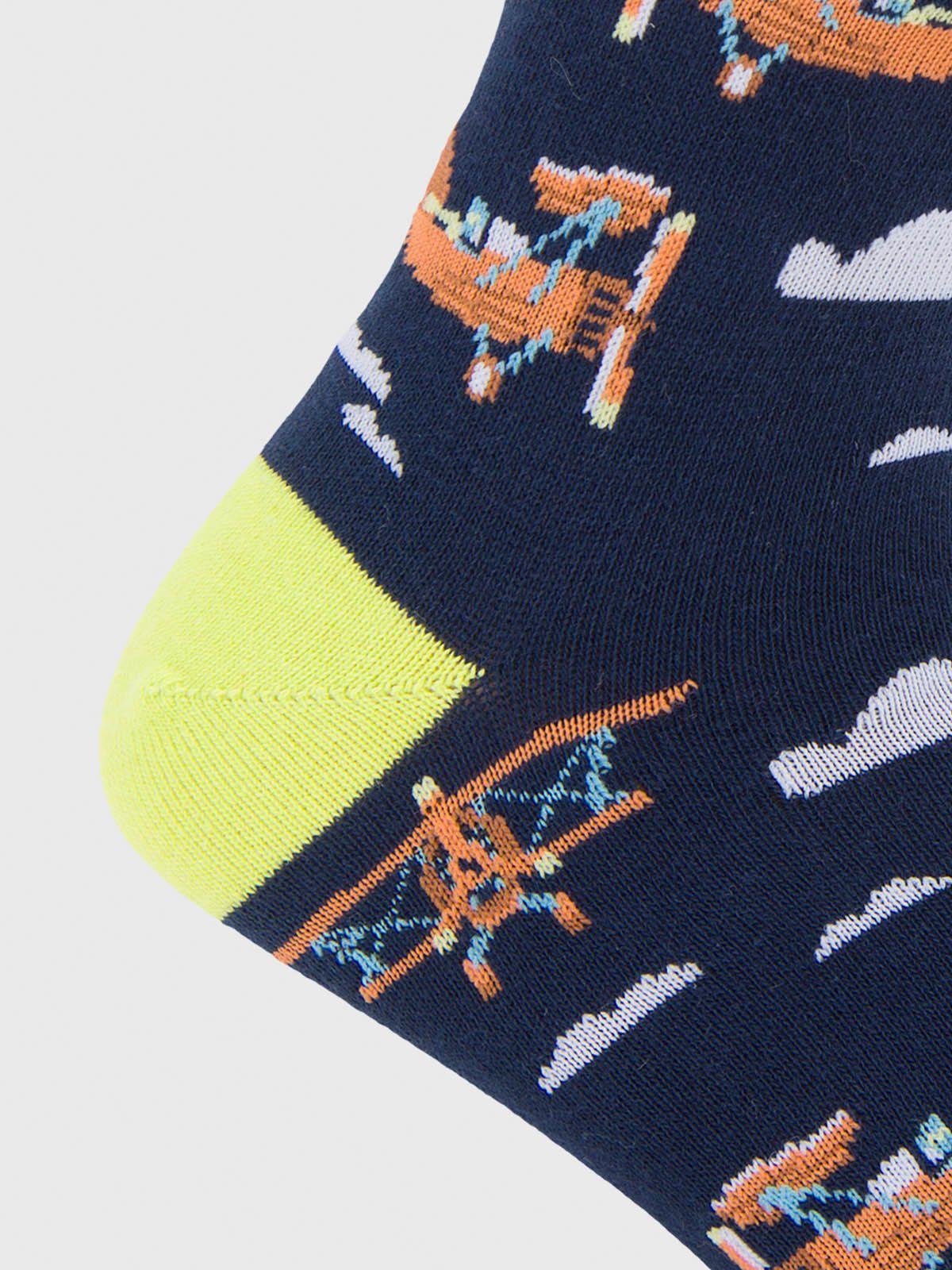 Calcetin Algodón Hombre Aviator Azul-2