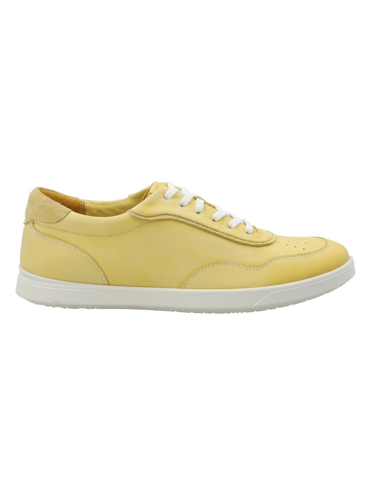 Zapatilla Cuero Mujer Clive Amarillo-0