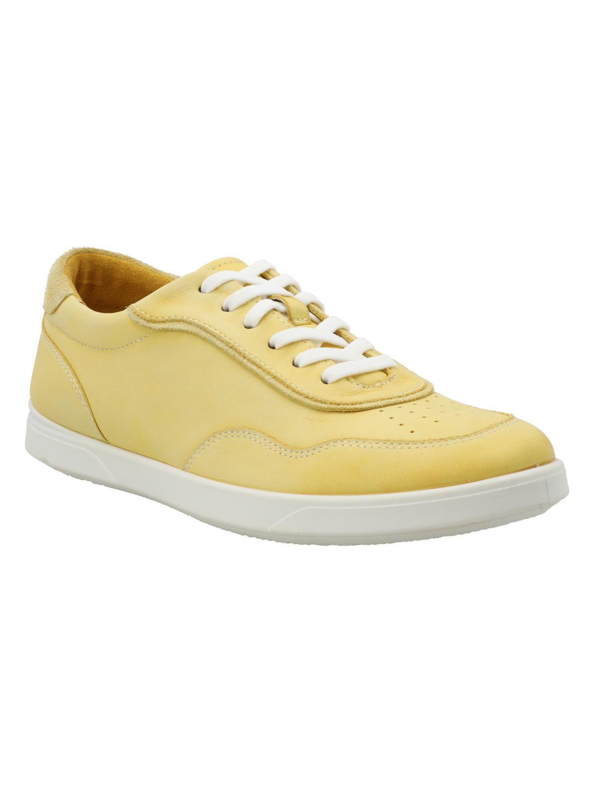 Zapatilla Cuero Mujer Clive Amarillo-1