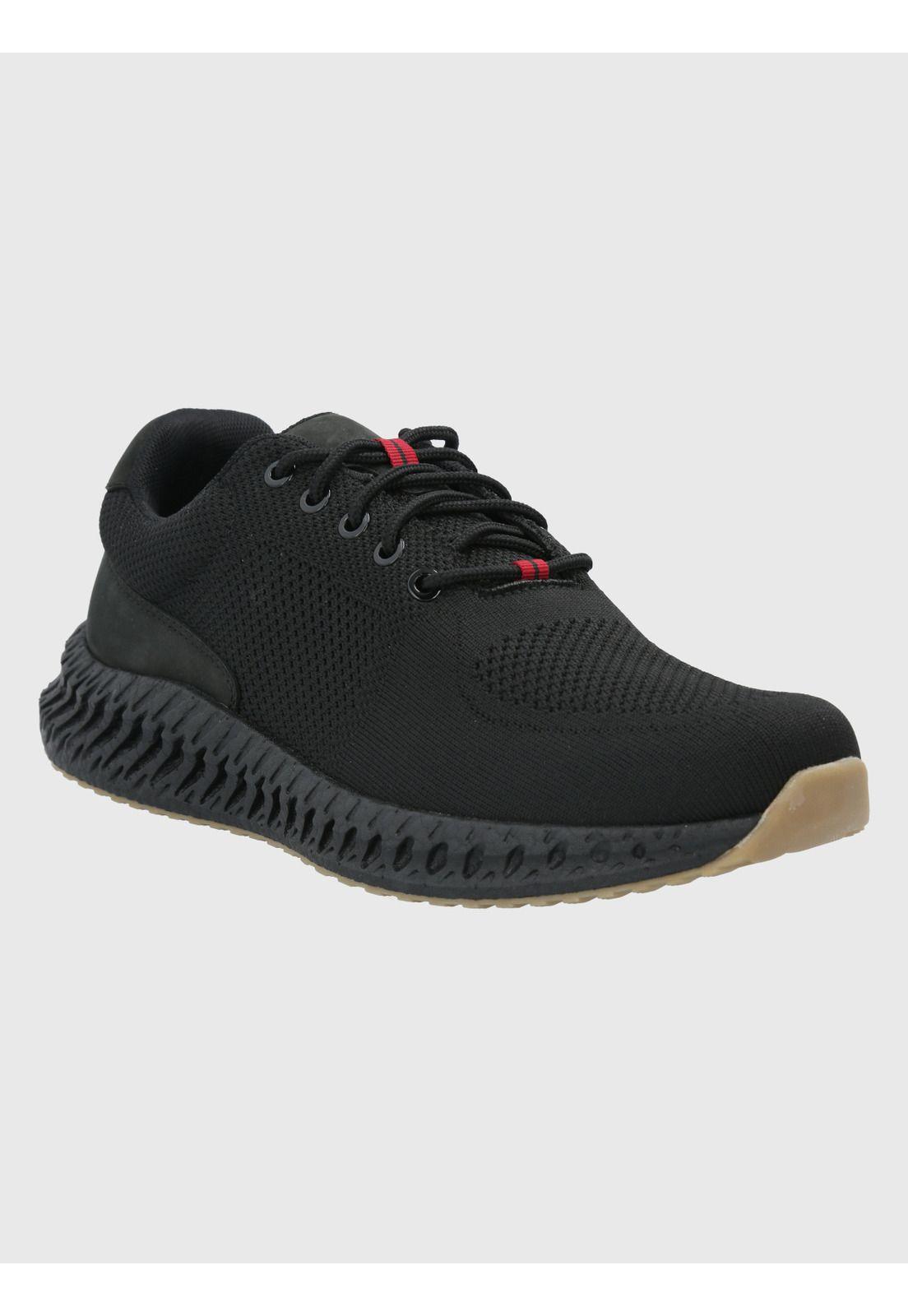 Zapatilla Negro Hombre Spinal Knit Lace -0