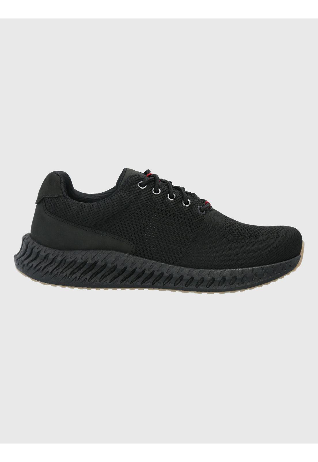 Zapatilla Negro Hombre Spinal Knit Lace -1