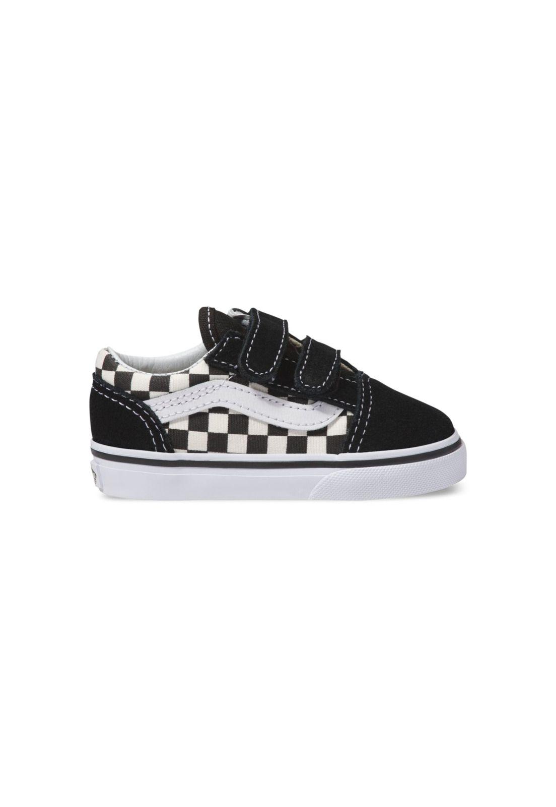 Zapatilla Bebe Old Skool V Primary Check Black-4