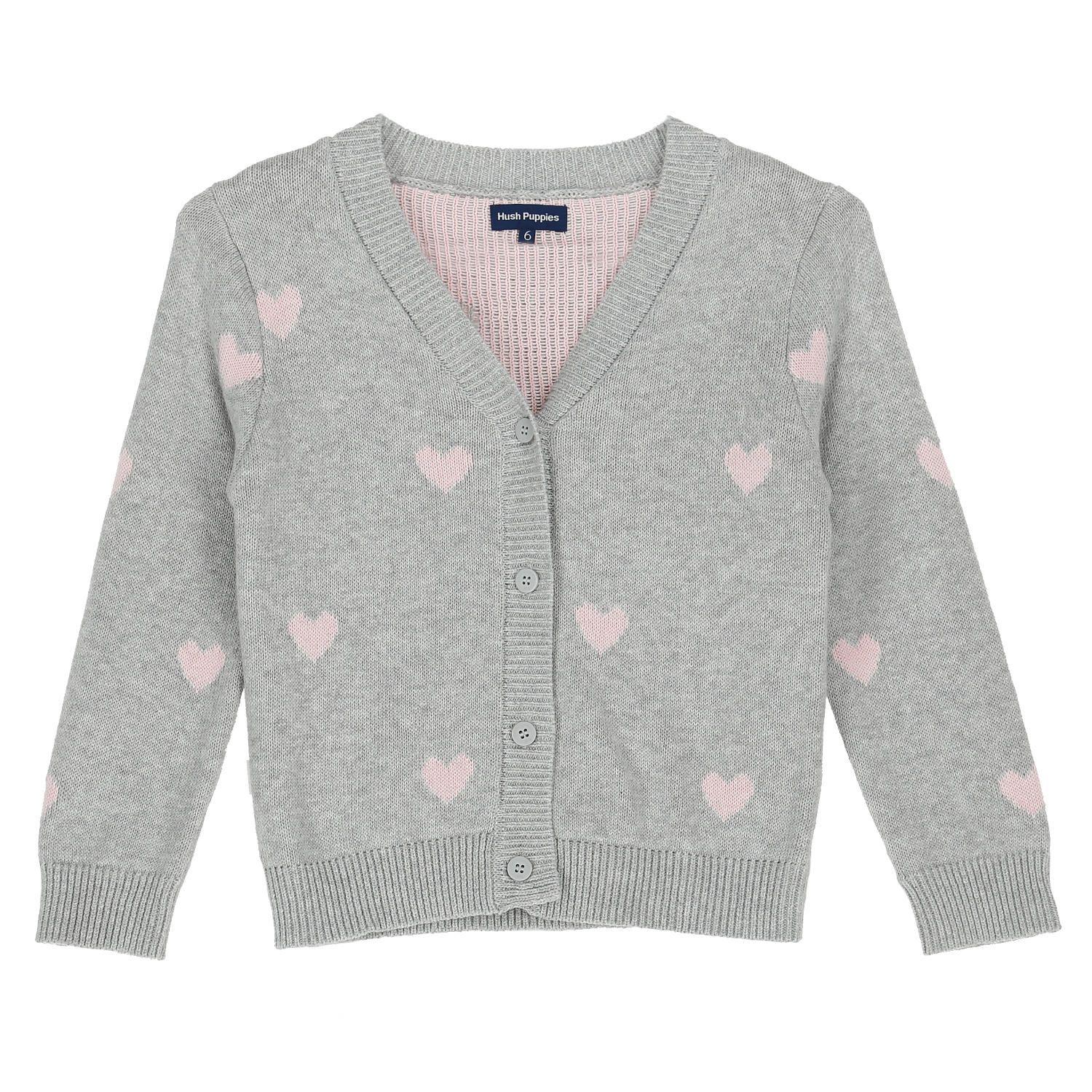 Chaleco Niña Corazones Gris-0