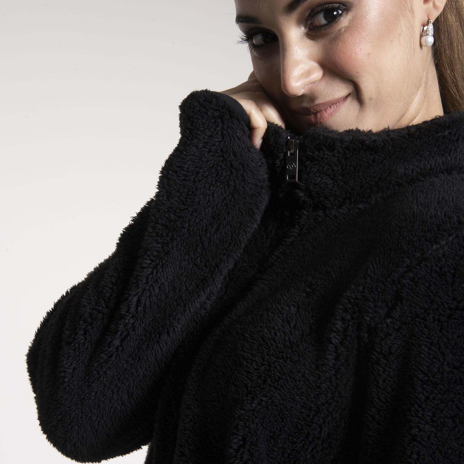 Polar Mujer Shaggy  Isha Negro-3