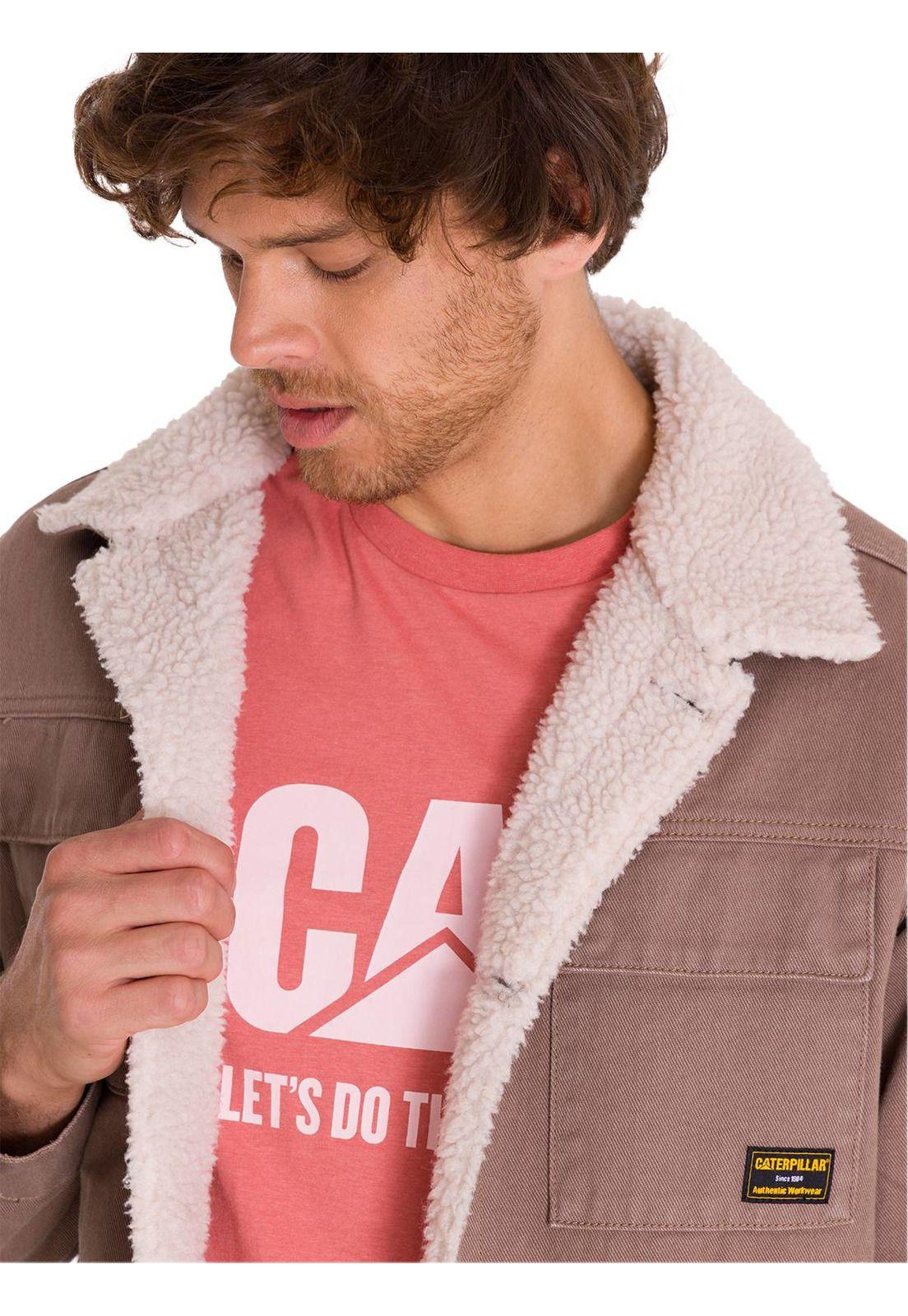 Chaqueta Sherpa Lined Work Unisex Taupe-4