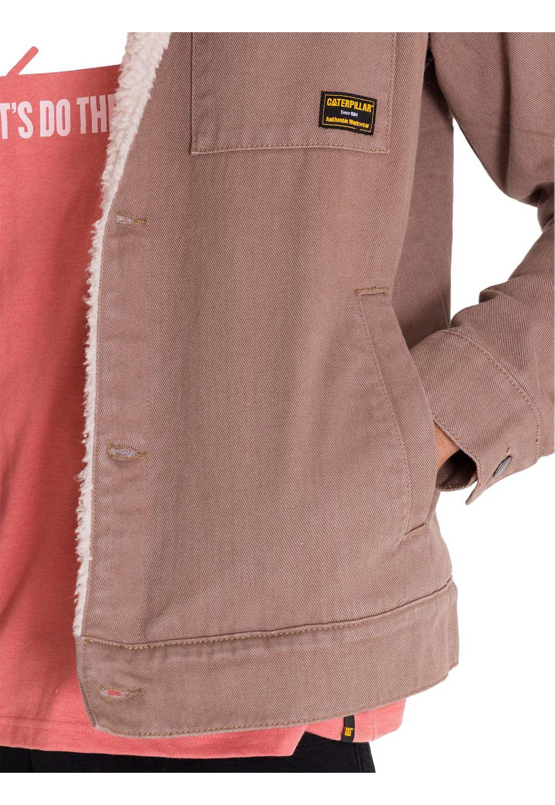 Chaqueta Sherpa Lined Work Unisex Taupe-5