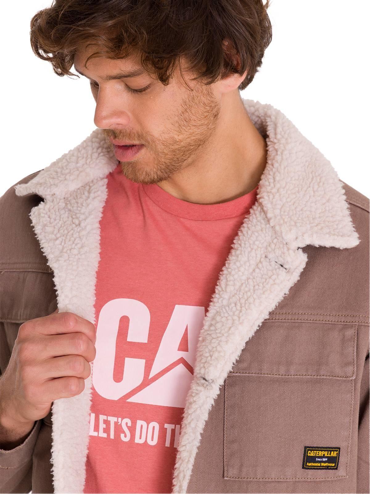 Chaqueta Sherpa Lined Work Unisex Taupe-4