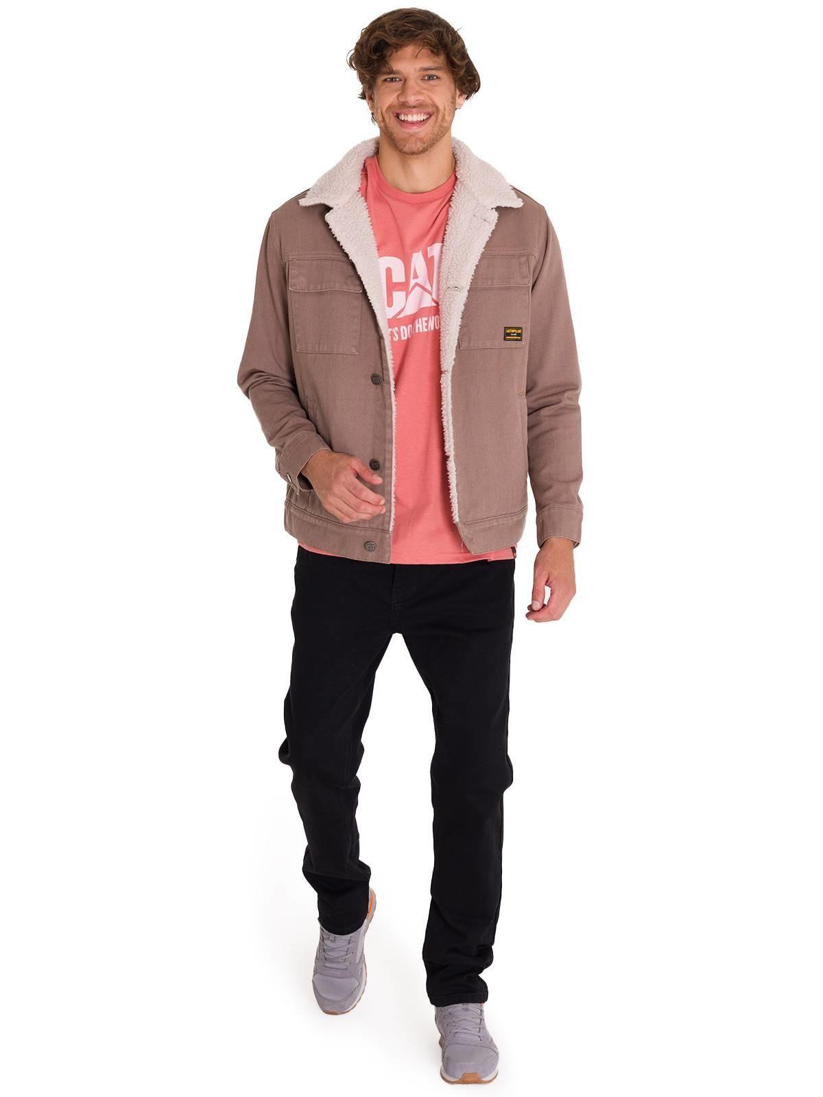 Chaqueta Sherpa Lined Work Unisex Taupe-6