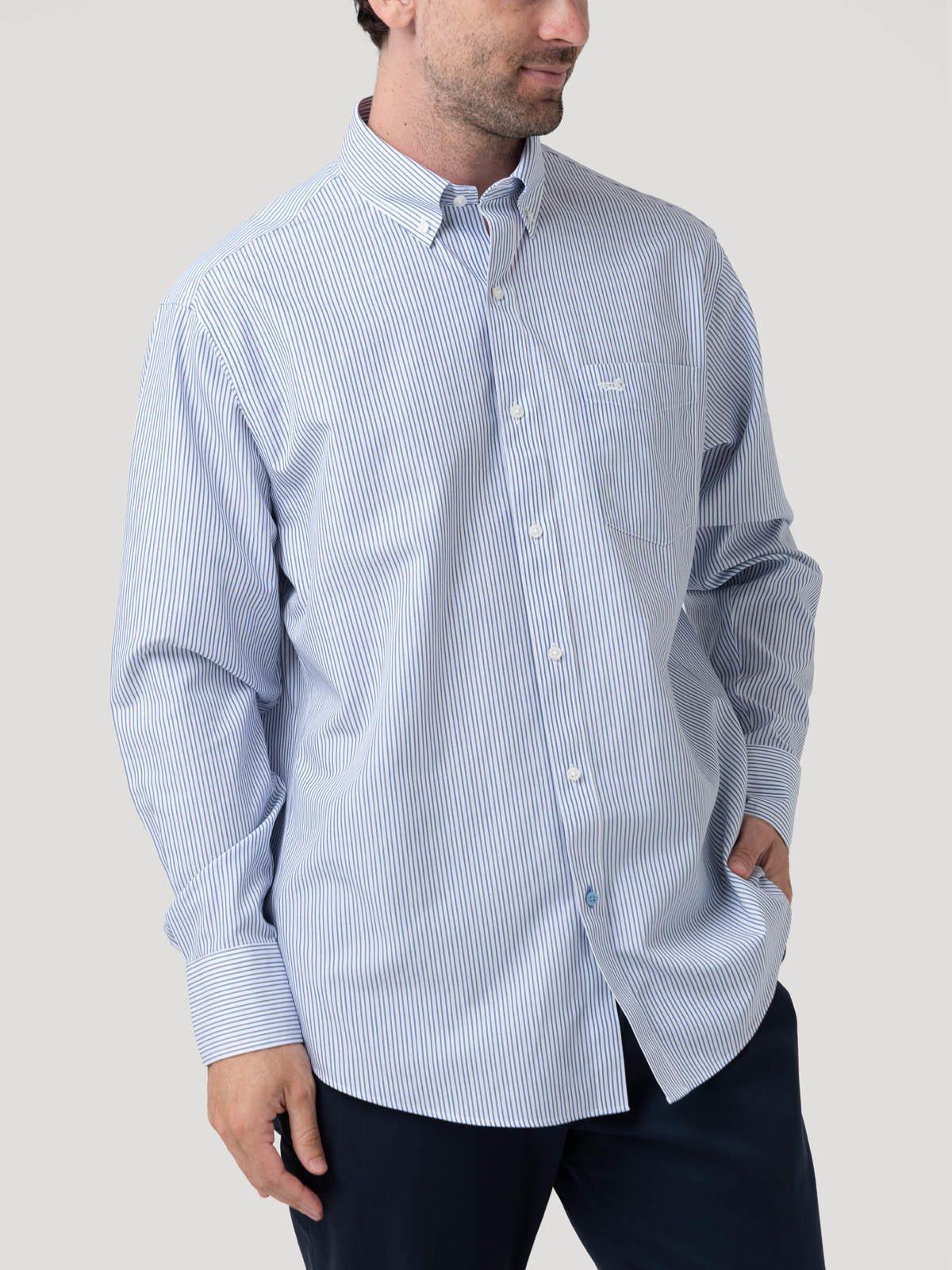 Camisa Cuello Button-Down Hombre Wf Azul rayas-4