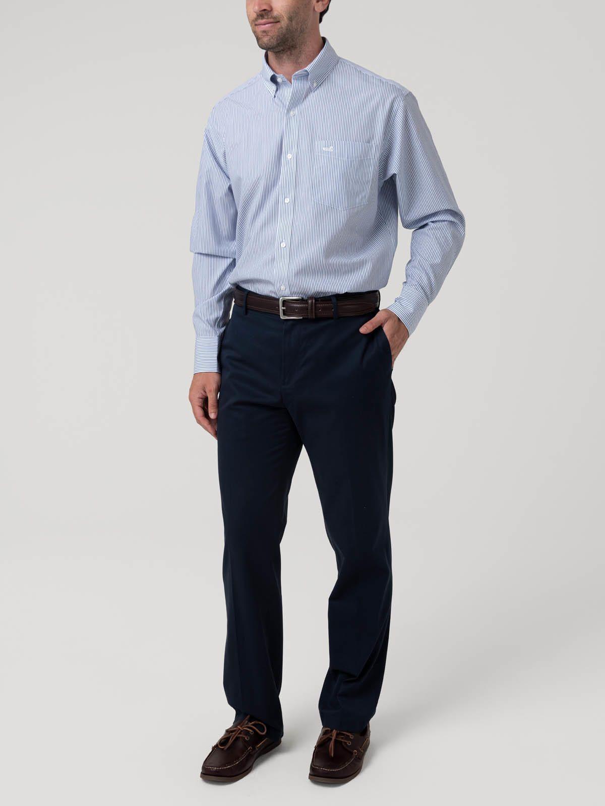 Camisa Cuello Button-Down Hombre Wf Azul rayas-8