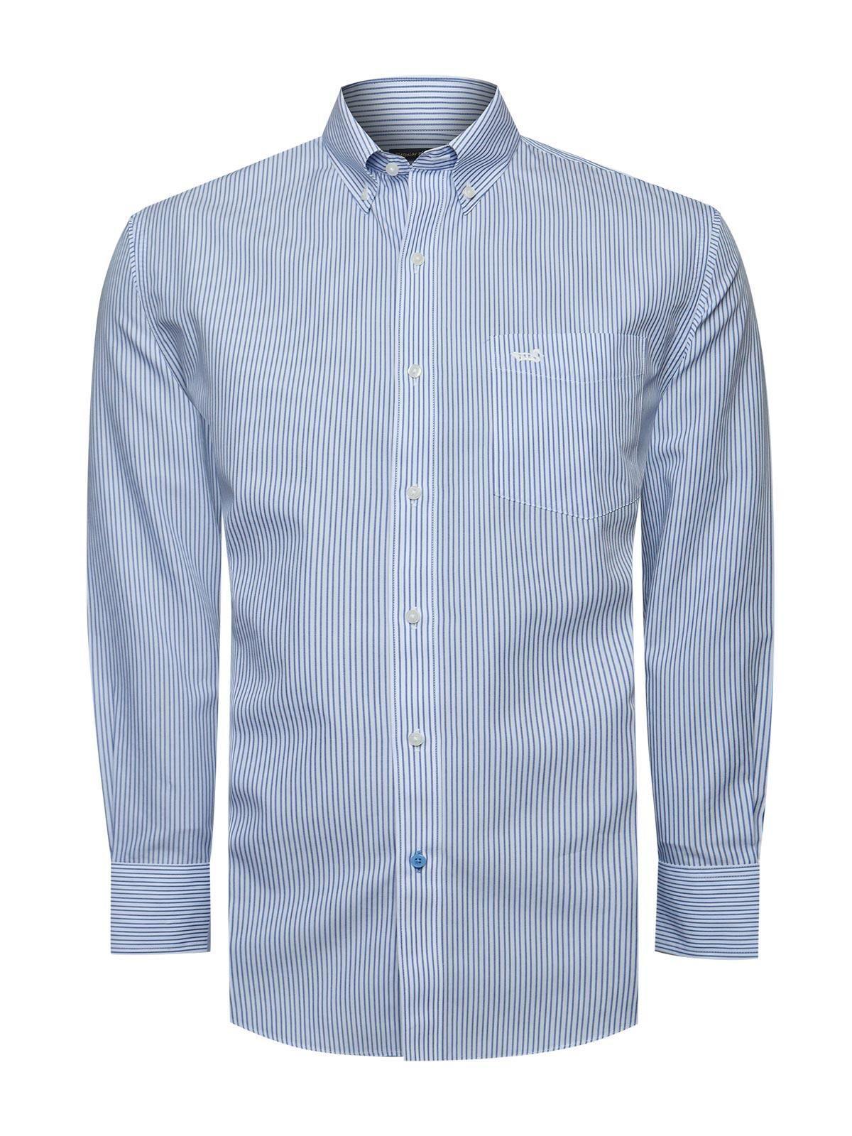 Camisa Cuello Button-Down Hombre Wf Azul rayas-1