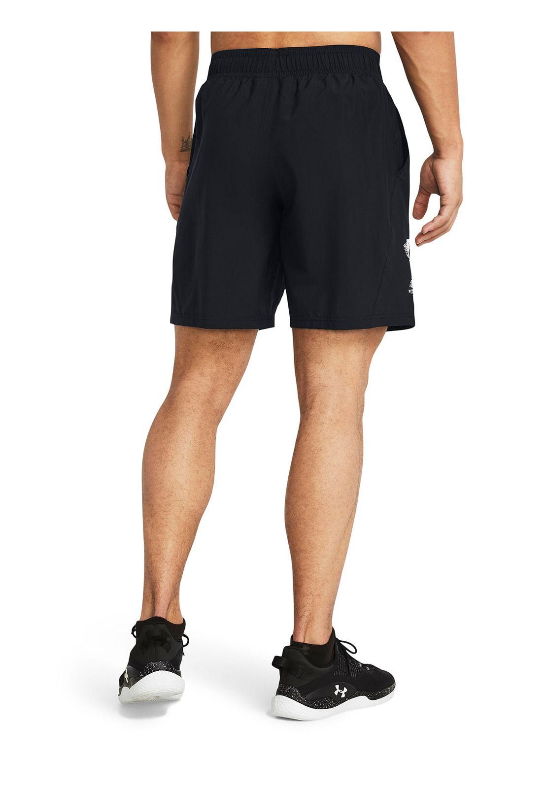 Shorts UA Woven para Hombre Negro-4