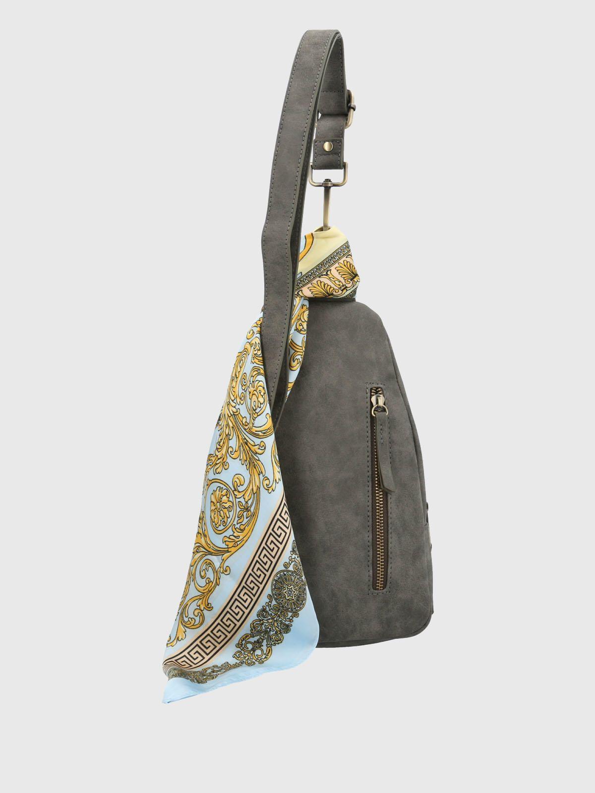 Cartera Ecocuero Mujer Dalya Cross Gris-2