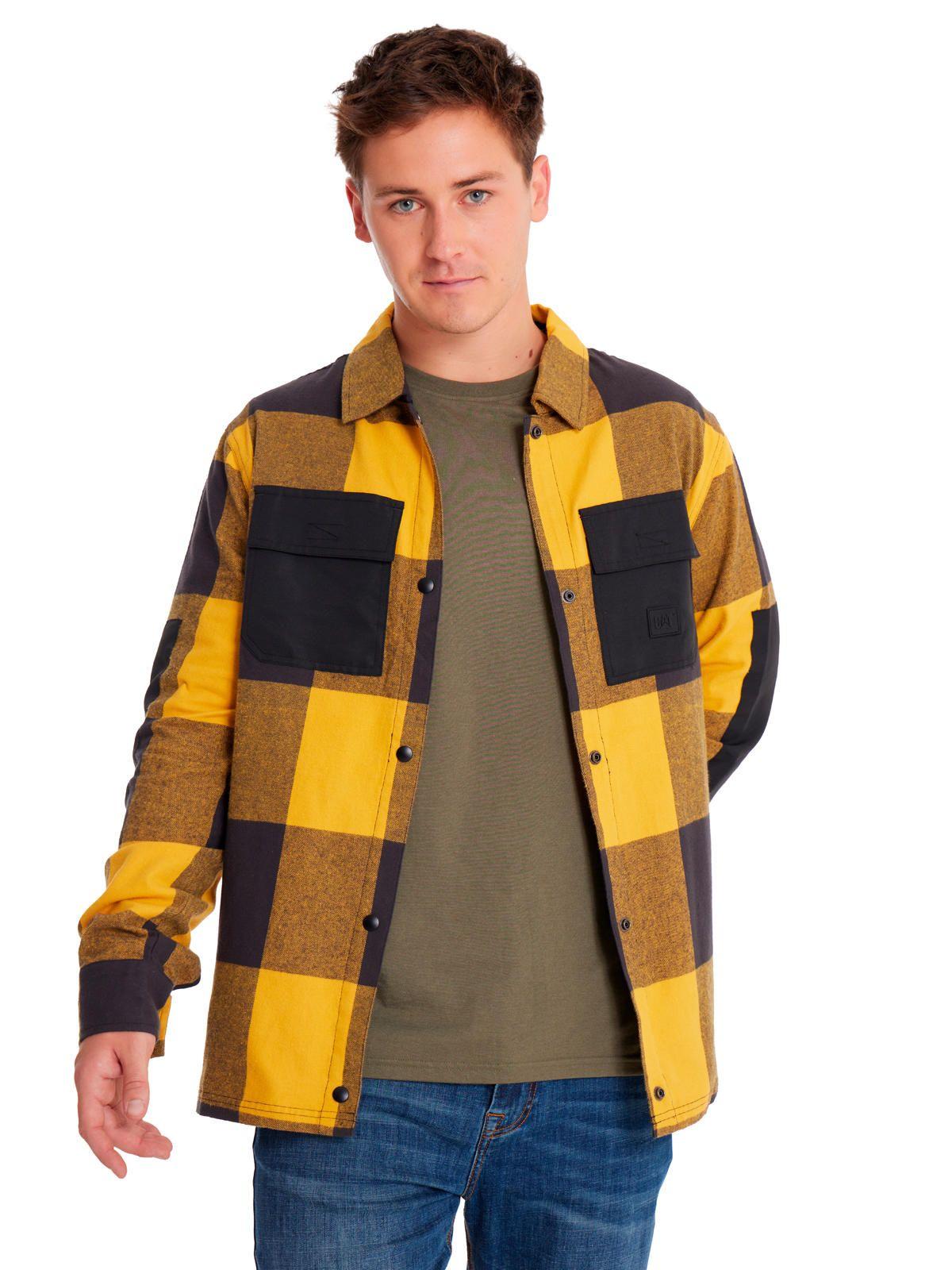 Camisa Manga Larga Flannel Hombre Snap Fr Amarillo-0