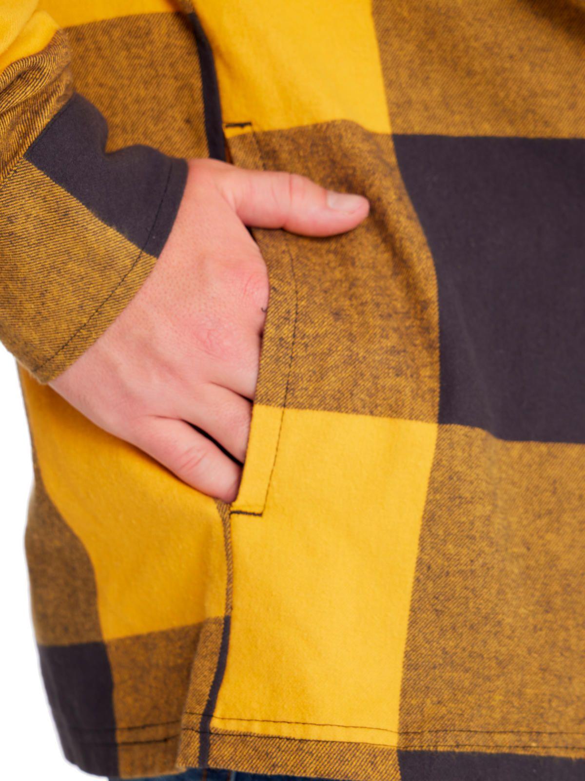 Camisa Manga Larga Flannel Hombre Snap Fr Amarillo-5