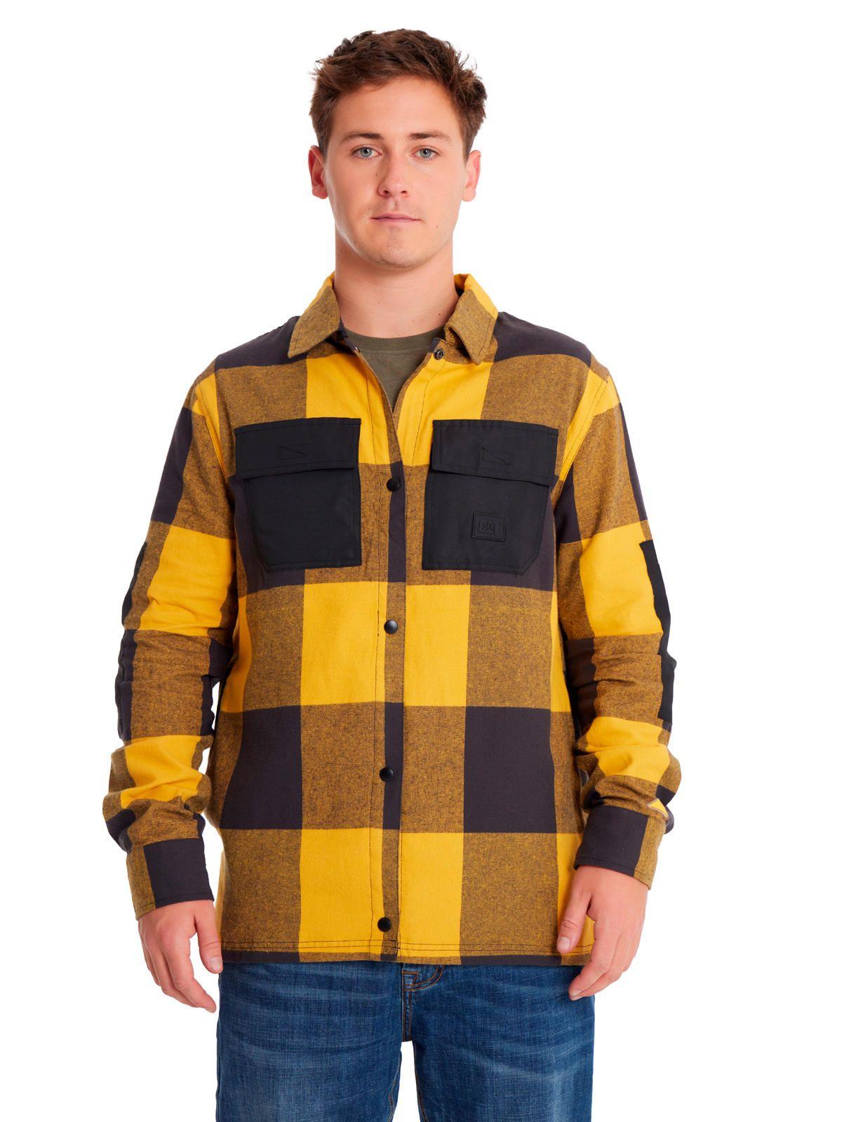 Camisa Manga Larga Flannel Hombre Snap Fr Amarillo-6